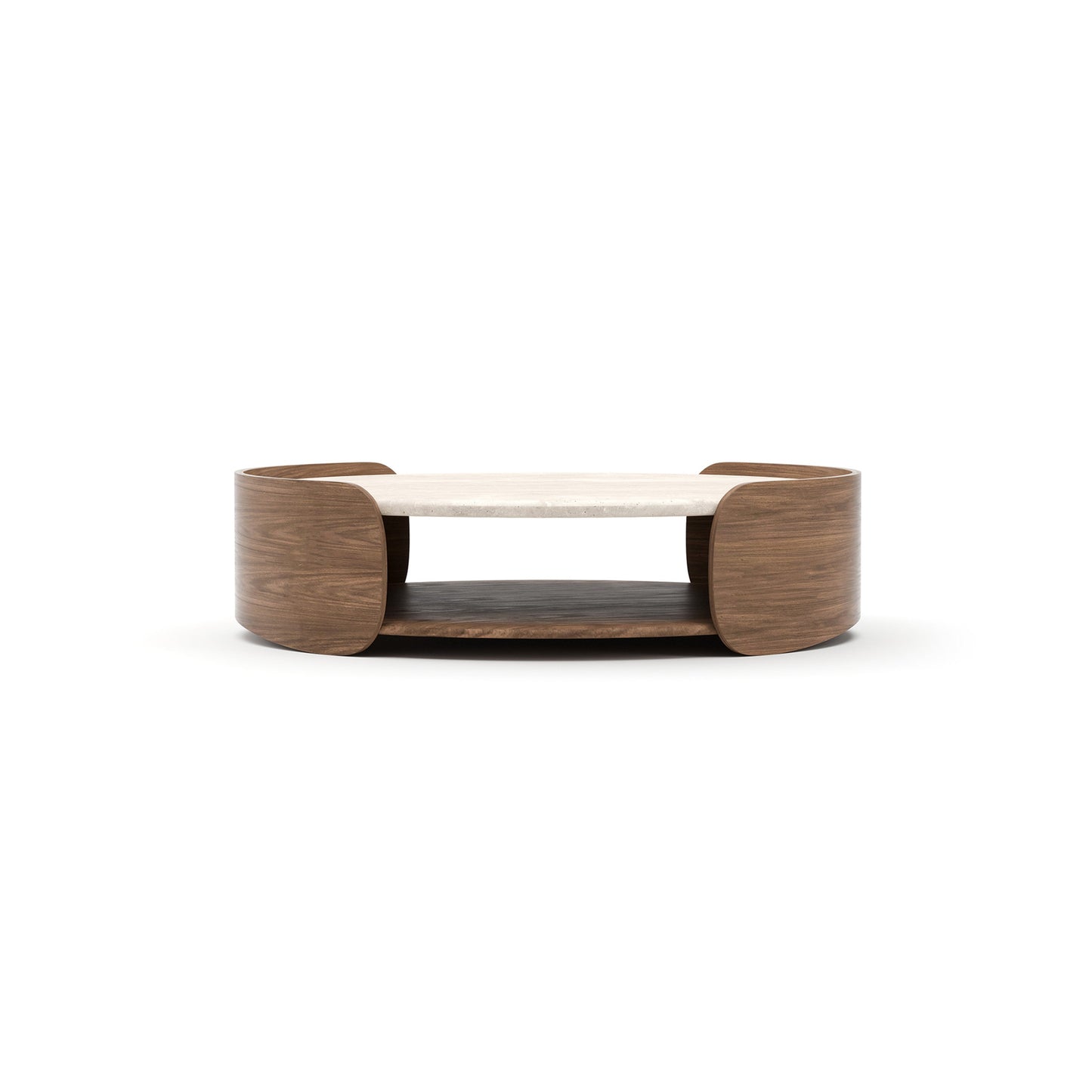 Fleur Open Cocktail Table W/Wood Shelf