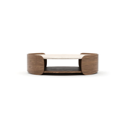 Fleur Open Cocktail Table W/Wood Shelf