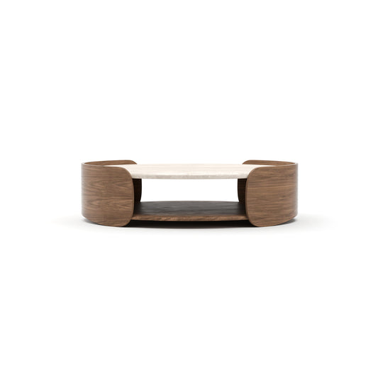 Fleur Open Cocktail Table W/Wood Shelf