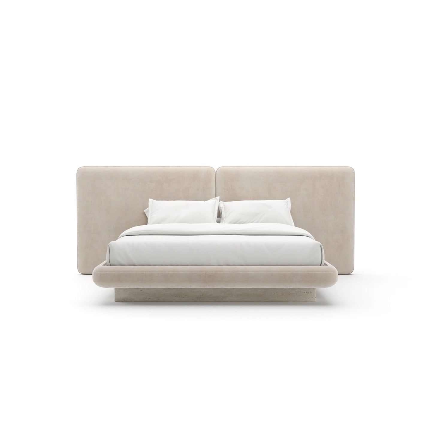 Overlap Uph 2 Panel Kg Bed Ivory