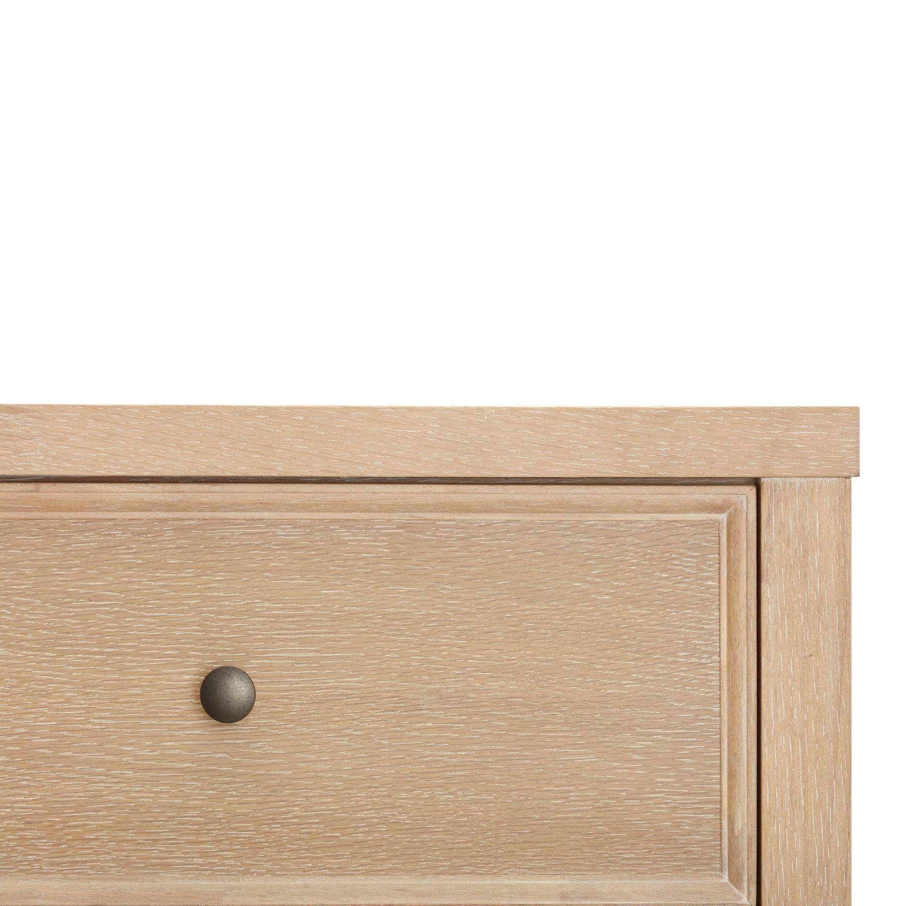 Bristol Park 40" Whitewashed Oak Wood 7-Drawer Chest