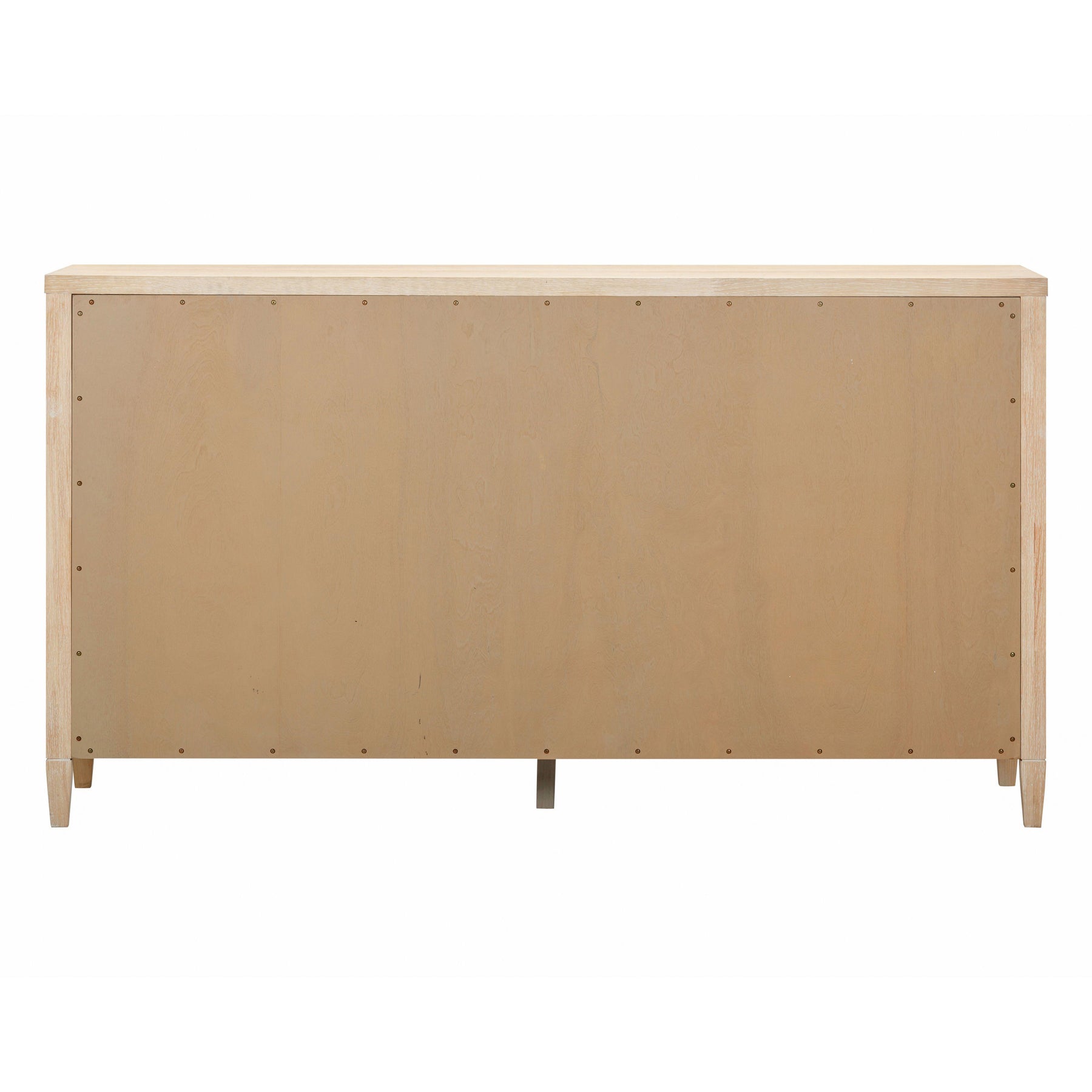 Bristol Park 62" Whitewashed Oak Wood 6-Drawer Dresser