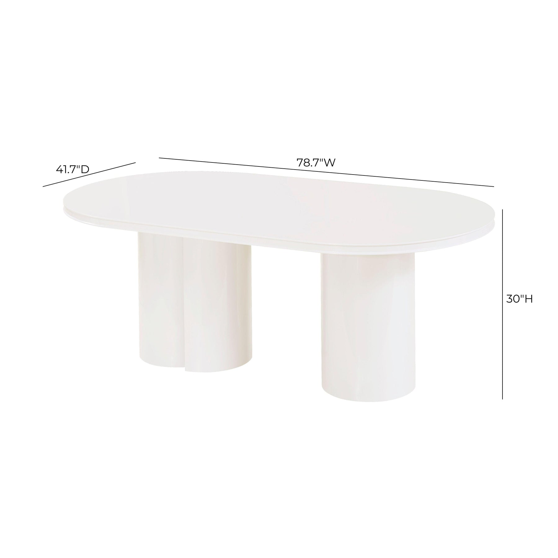 Elora 79" Lacquer Oval Dining Table
