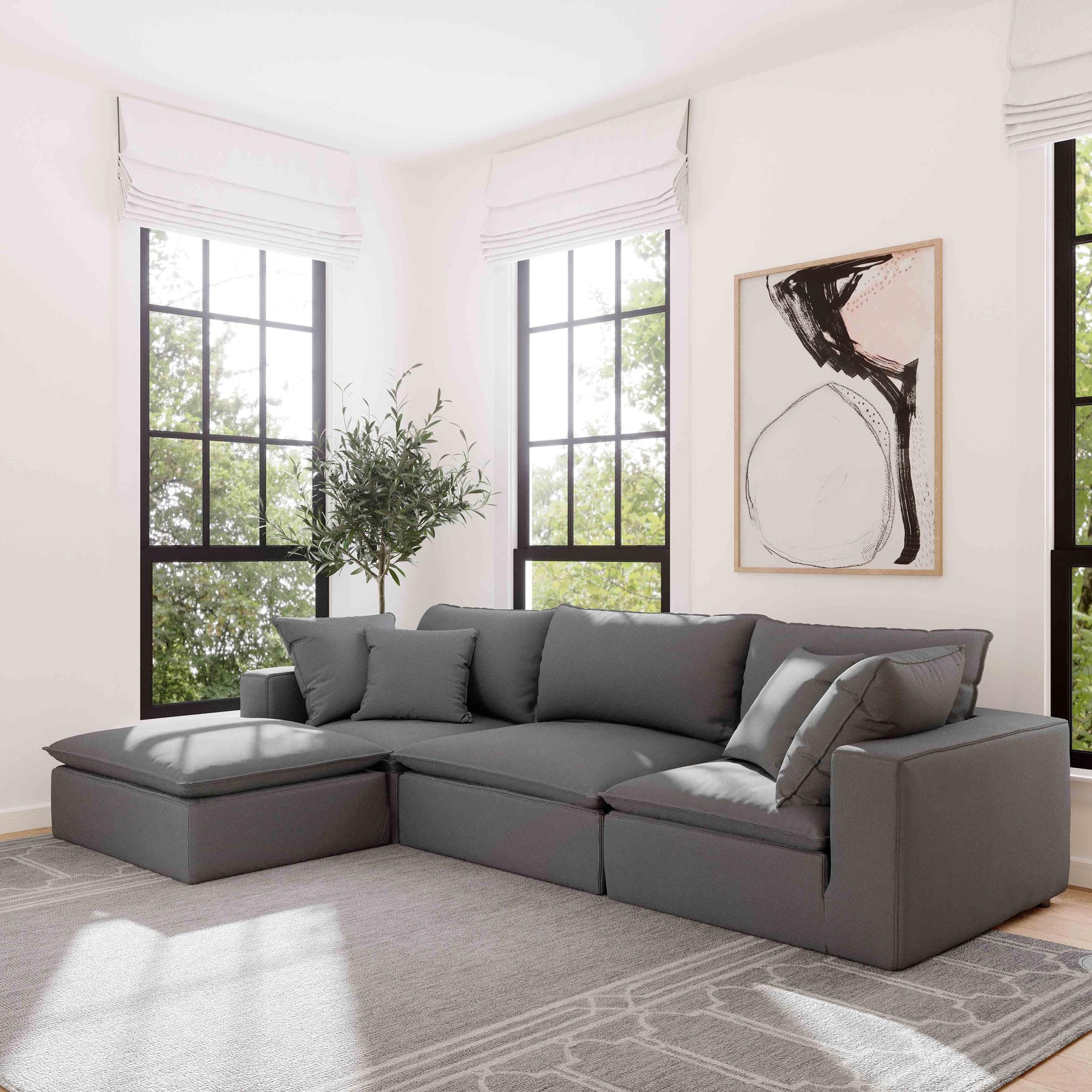 Cali Performance Fabric Modular Armless Chair