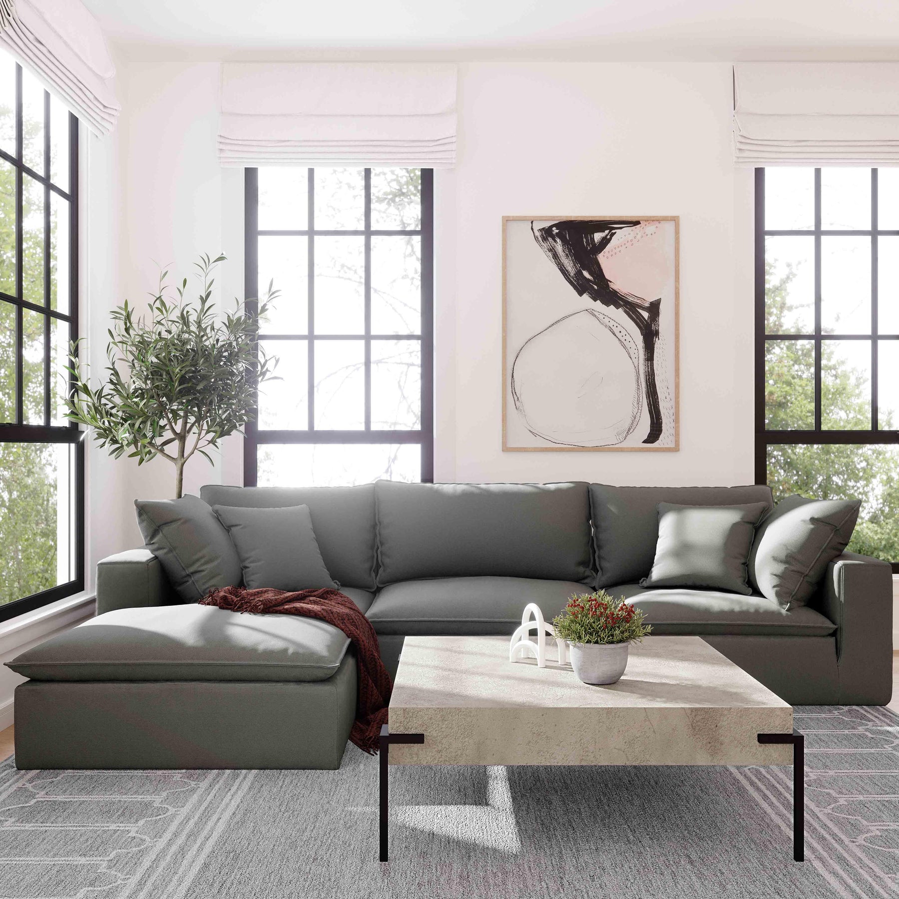 Cali Performance Fabric Modular Corner Chair