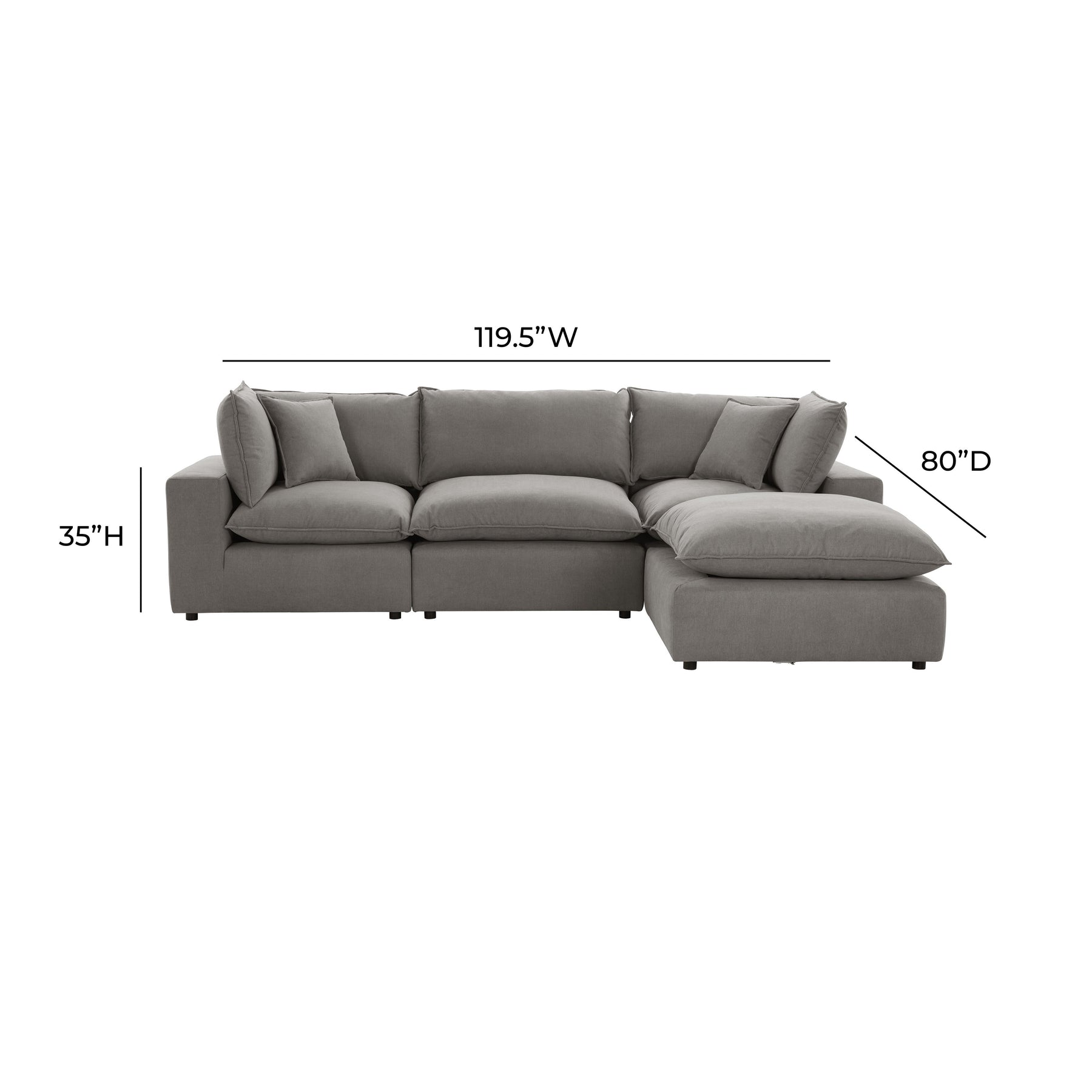 Cali 4-Piece Performance Fabric Modular Sectional