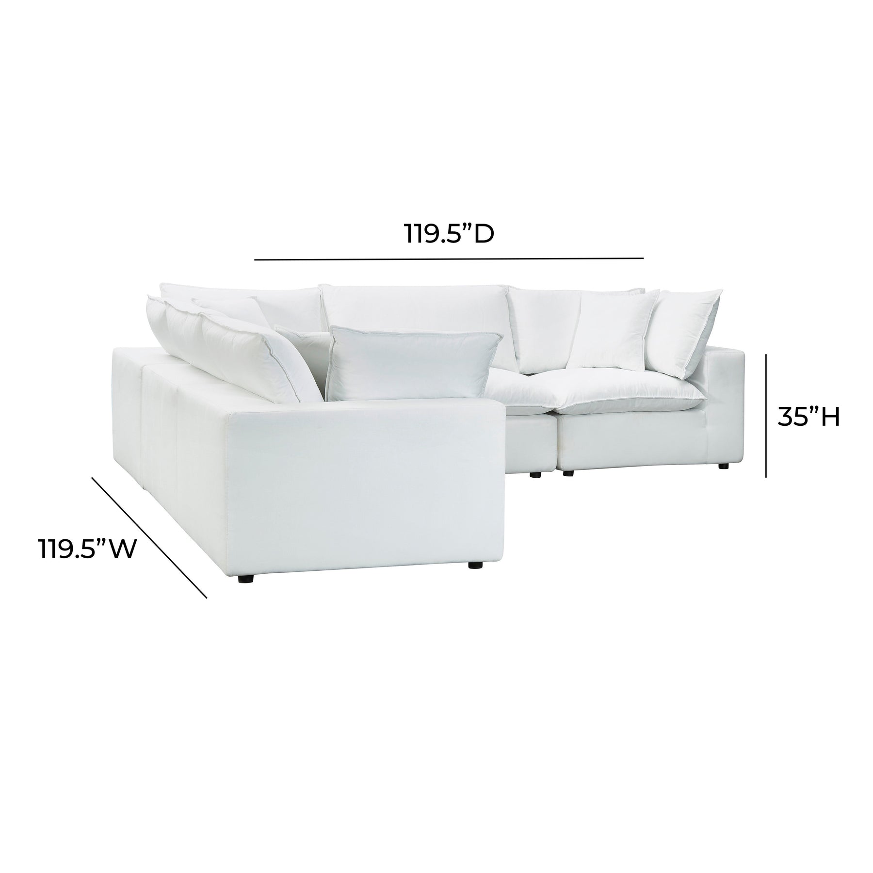 Cali 5-Piece Performance Fabric Modular L-Sectional