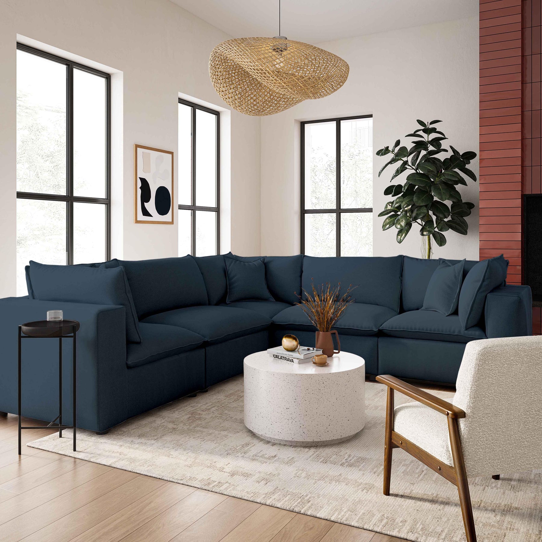 Cali Performance Fabric Modular Corner Chair