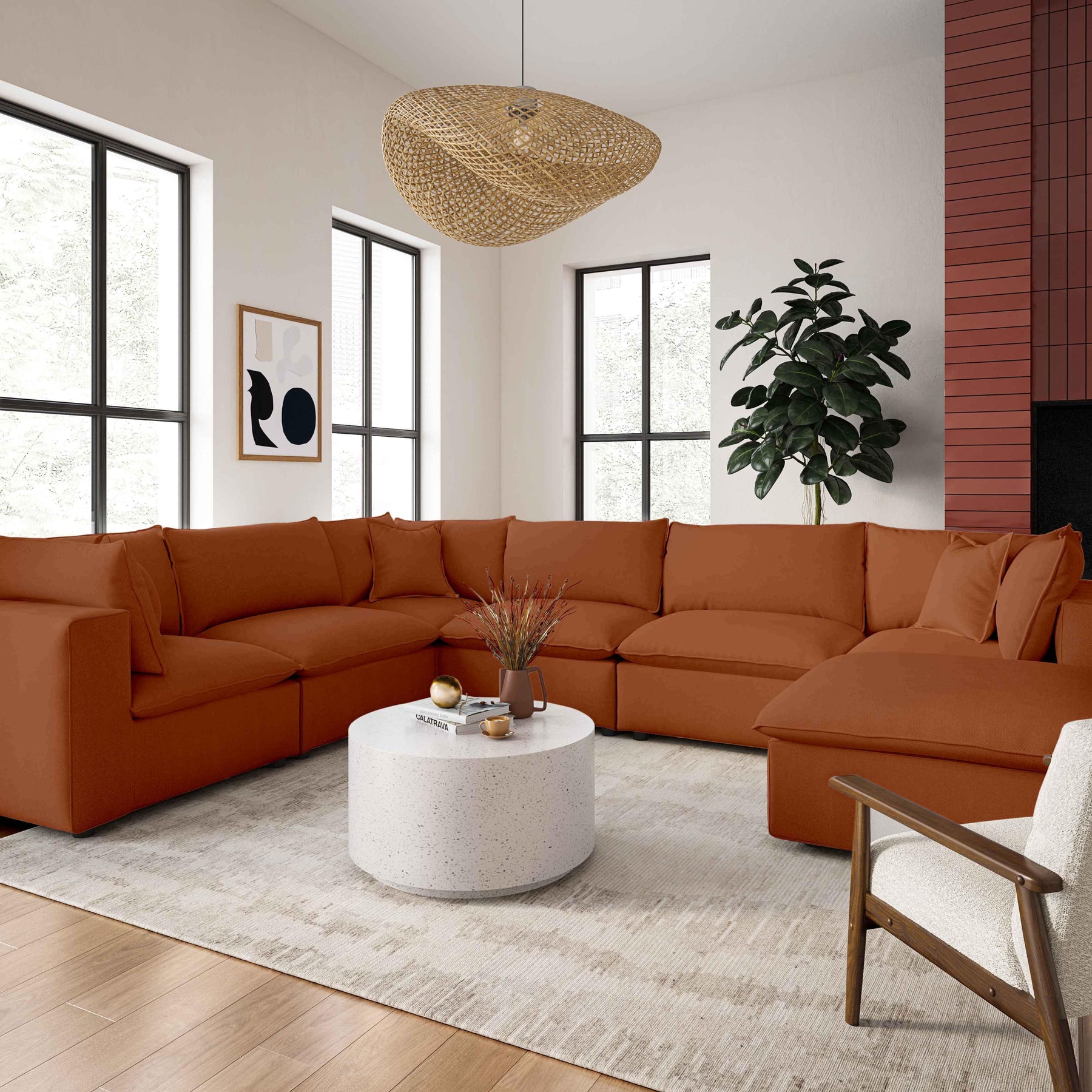 Cali Performance Fabric Ottoman