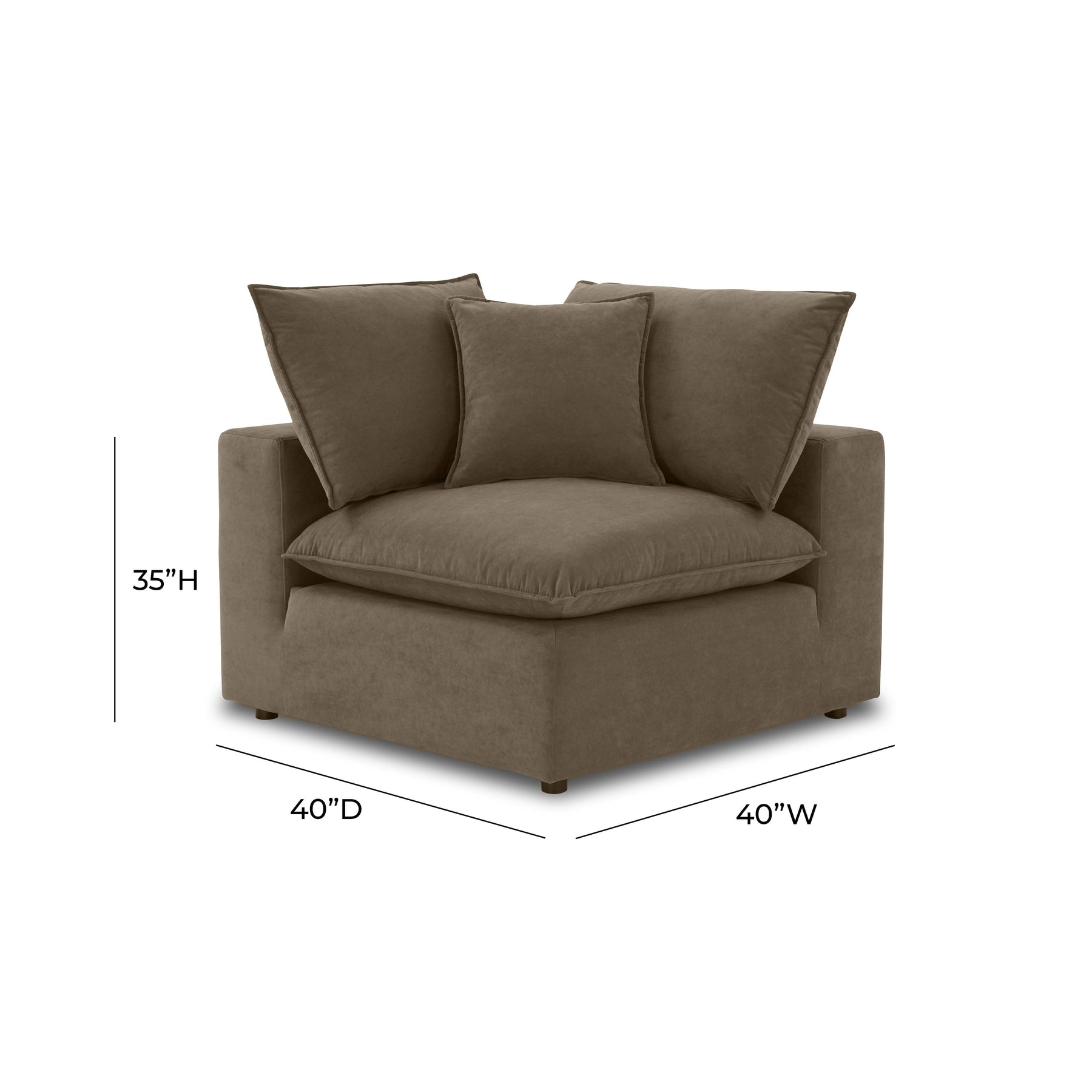 Cali Chocolate Brown Performance Velvet Corner Chair
