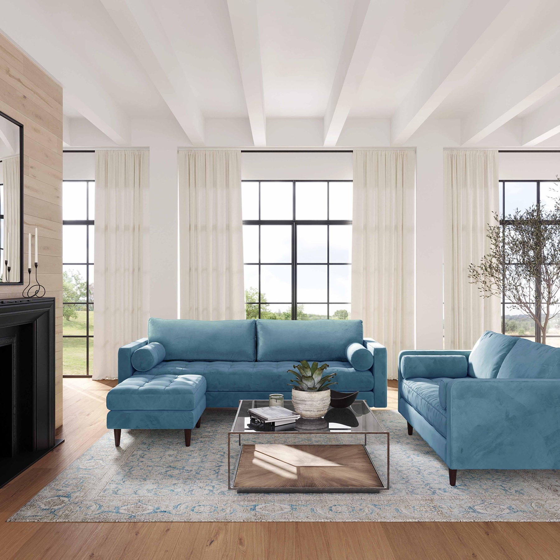 Cave 88" Performance Velvet Sofa