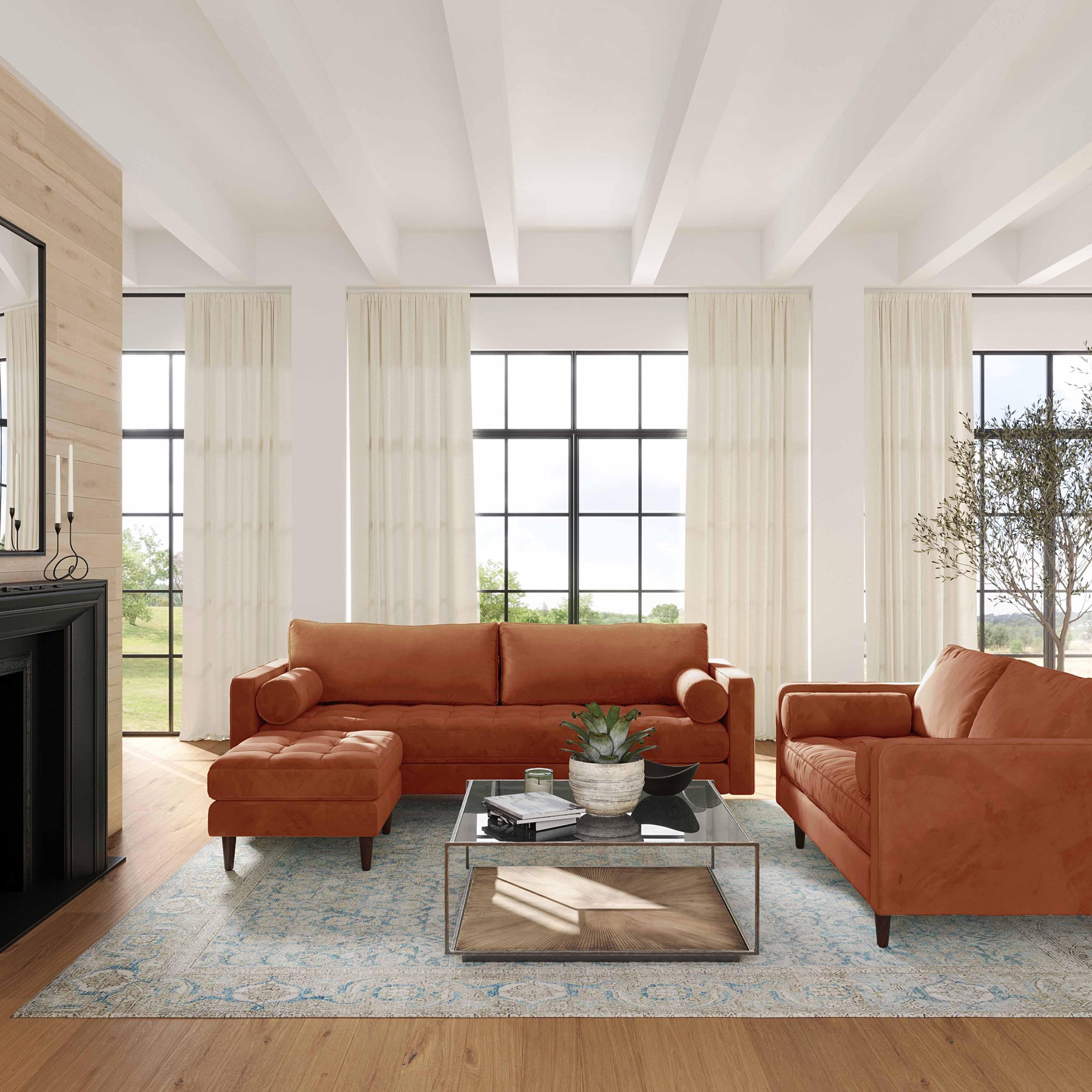 Cave 88" Performance Velvet Sofa