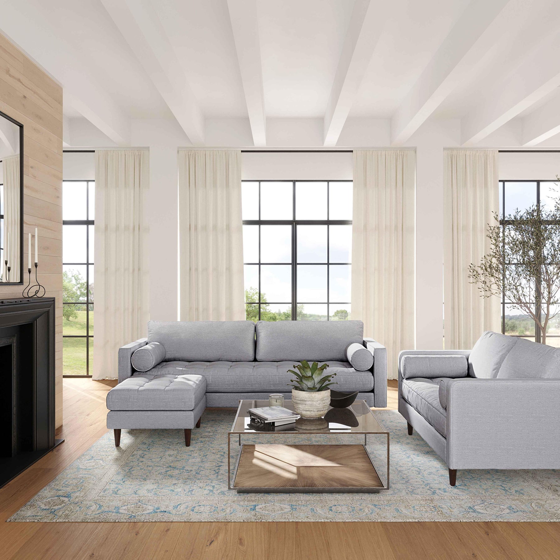 Cave 76" Tweed Loveseat