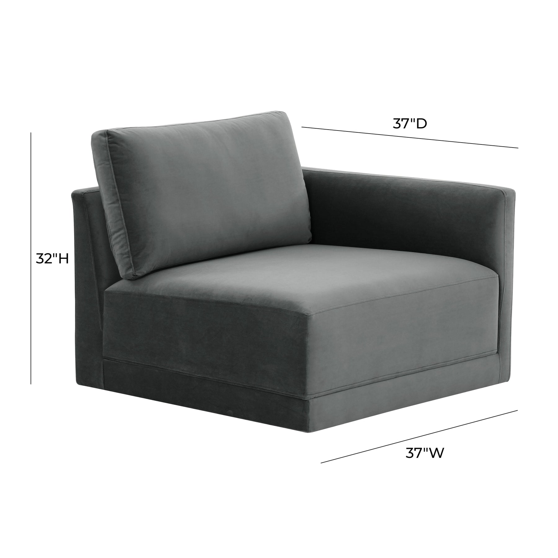 Willow Performance Velvet Modular RAF Corner Chair