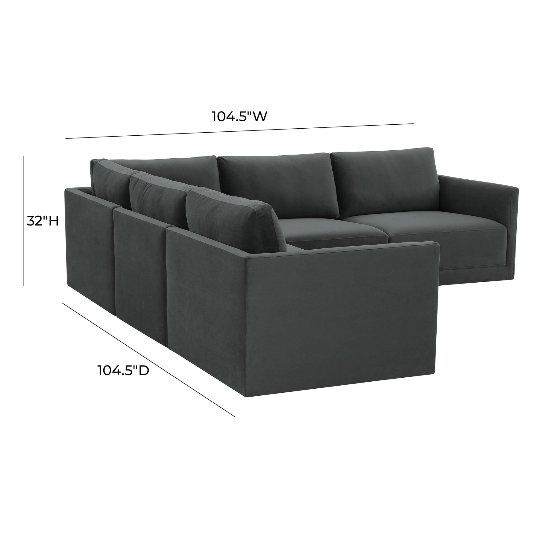 Willow 5-Piece Performance Velvet Modular L Sectional
