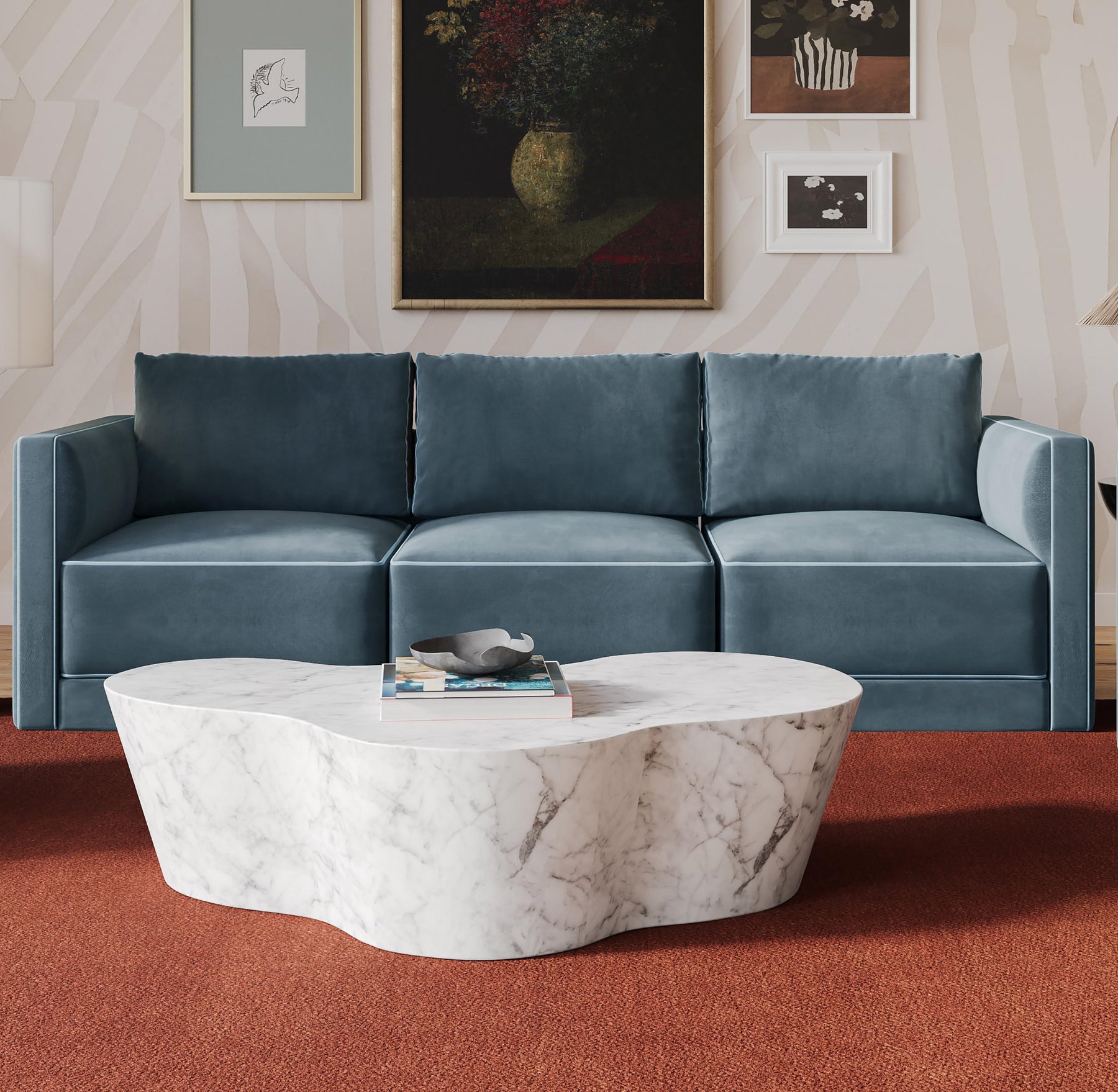Willow 105" Performance Velvet Modular Sofa