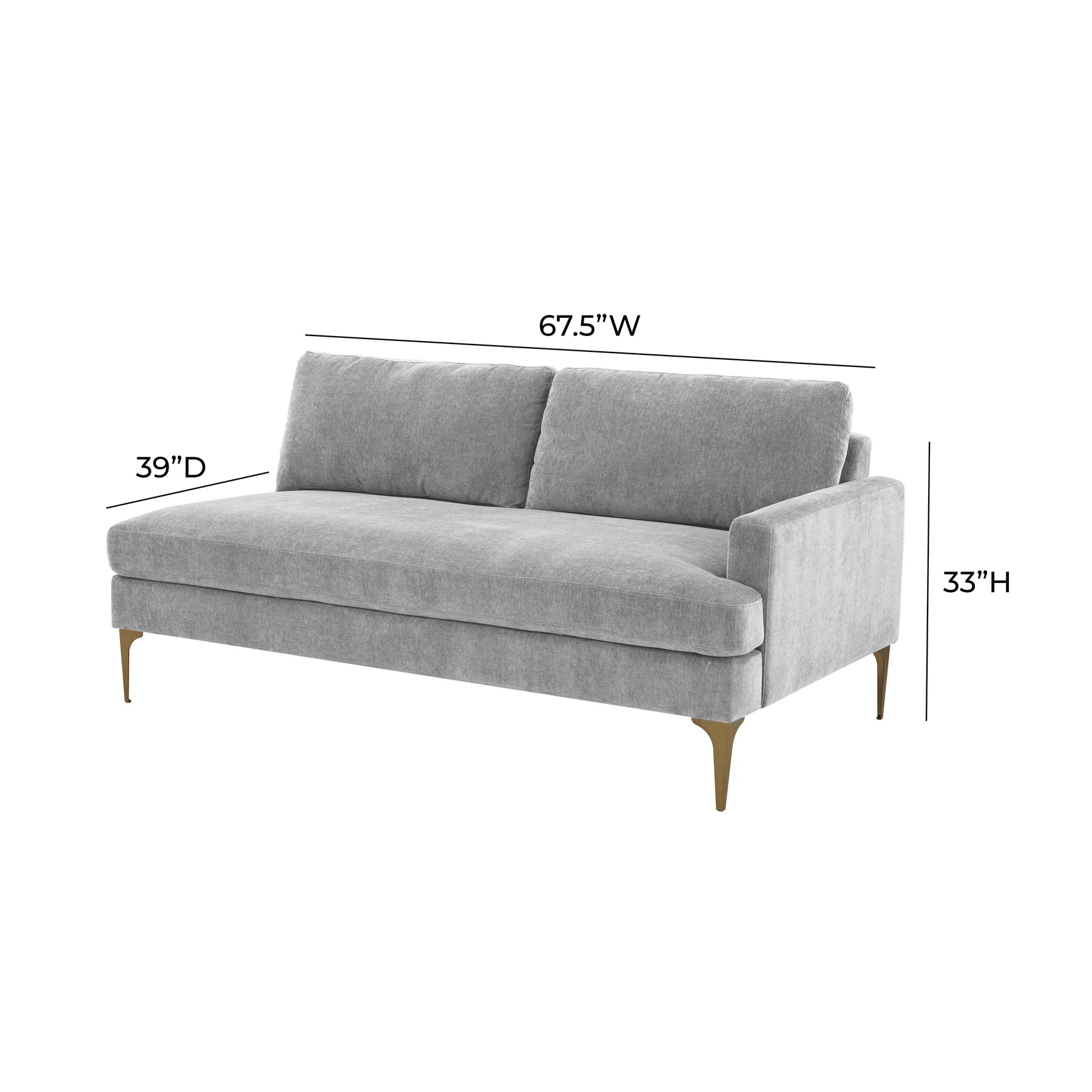 Serena 68" Performance Velvet Modular Loveseat