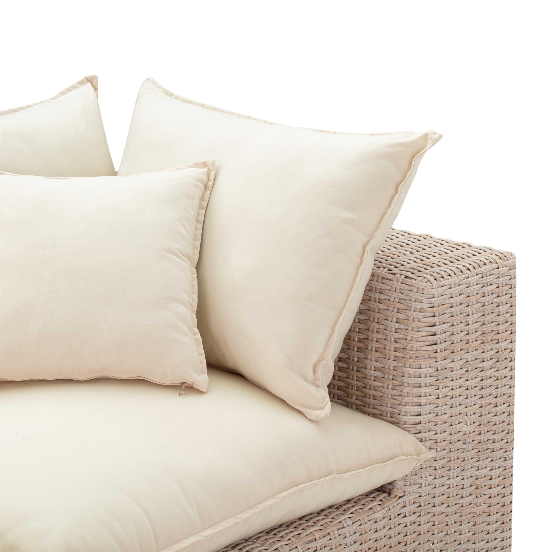 Cali 80" Natural Wicker Outdoor Modular Loveseat
