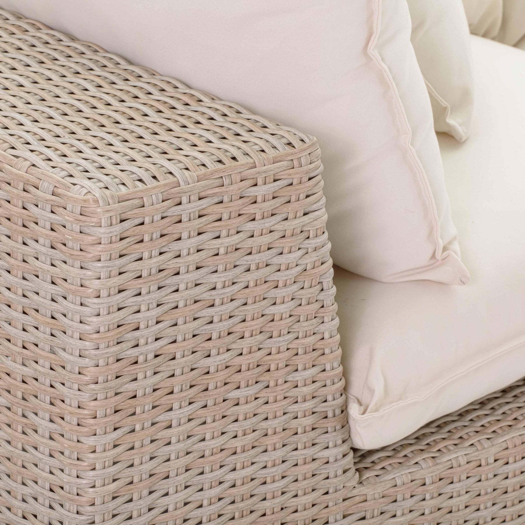 Cali 80" Natural Wicker Outdoor Modular Loveseat
