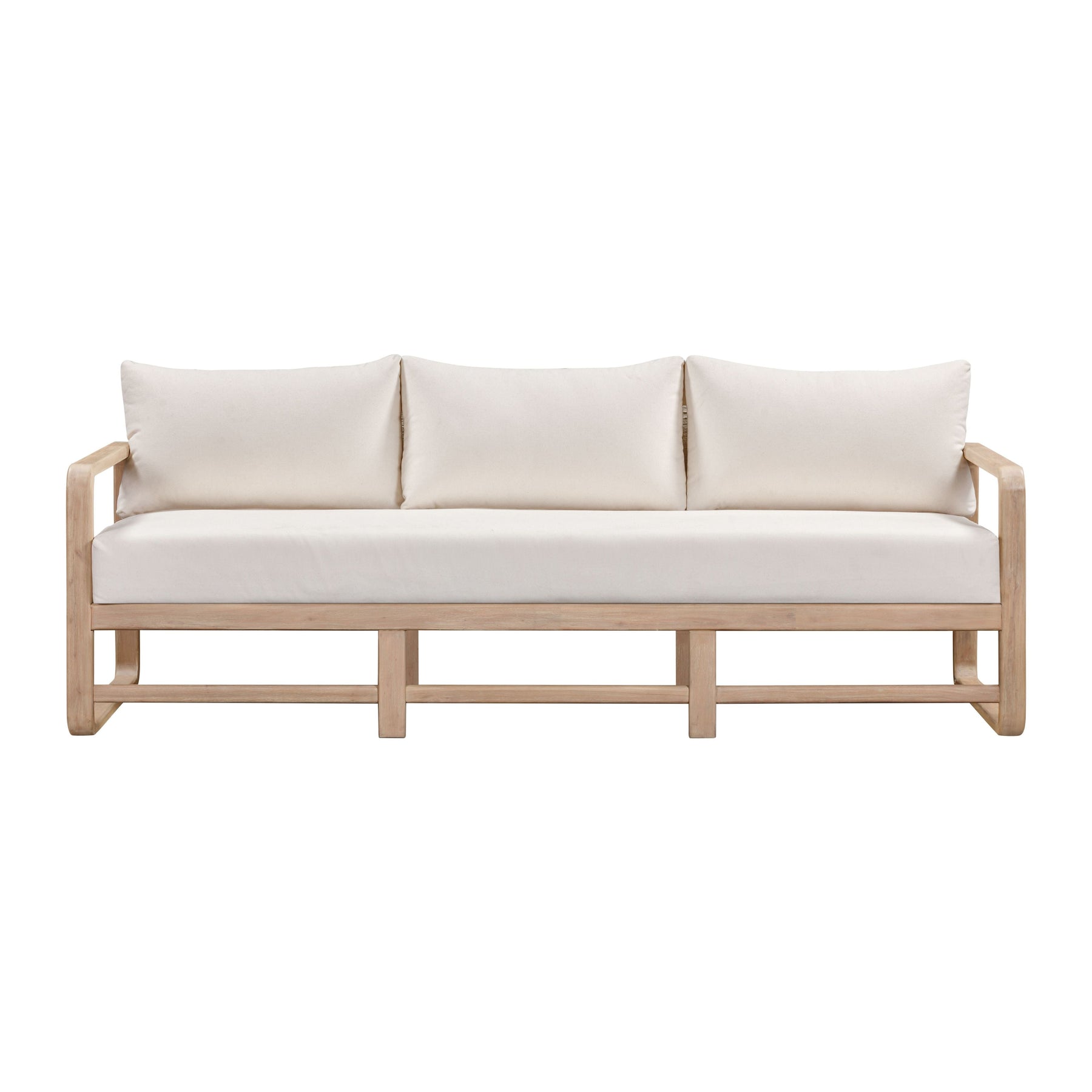 Palata 84" Cream Performance Fabric Outdoor Sofa