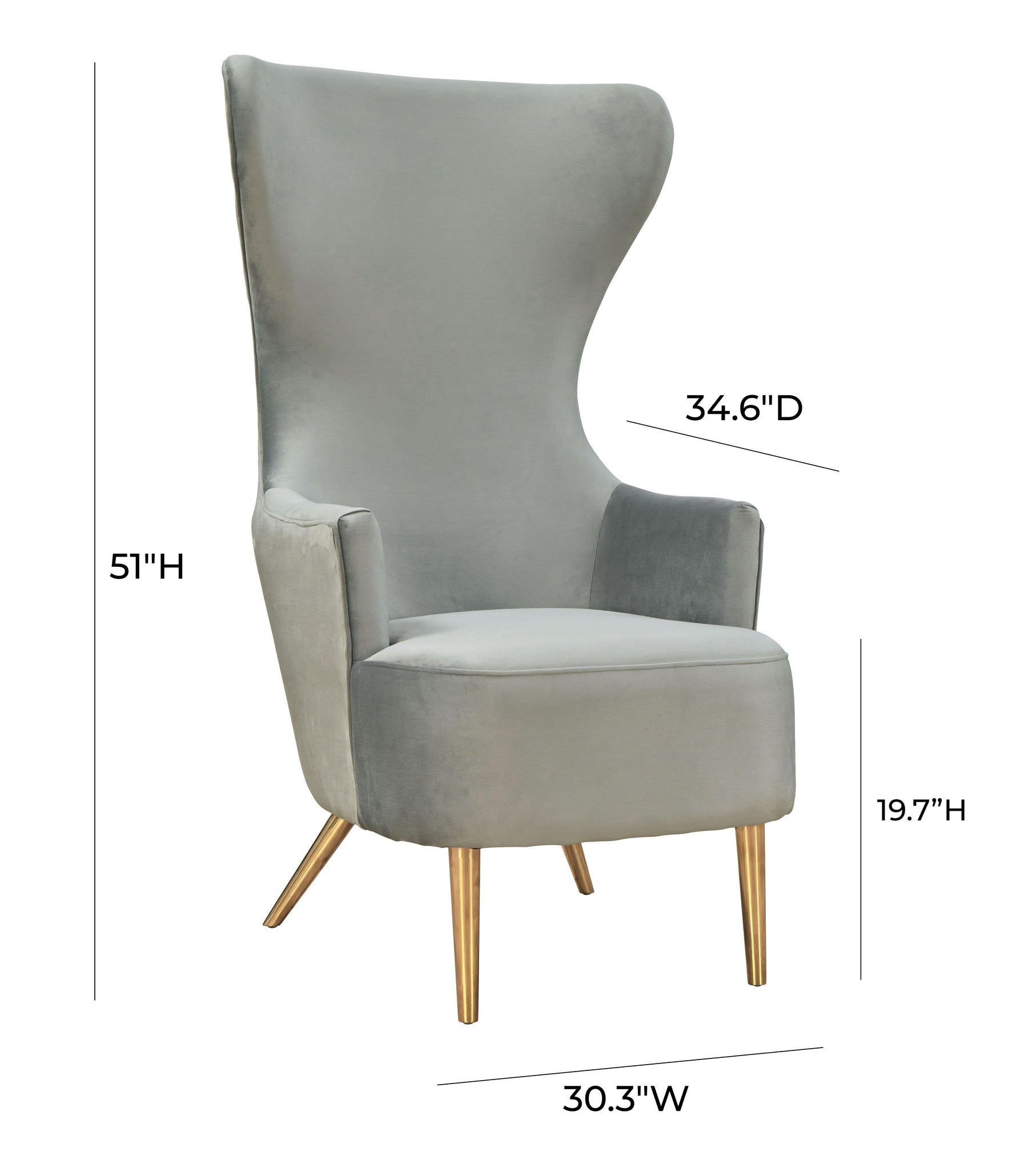Julia Performance Velvet Wingback Accent Chair