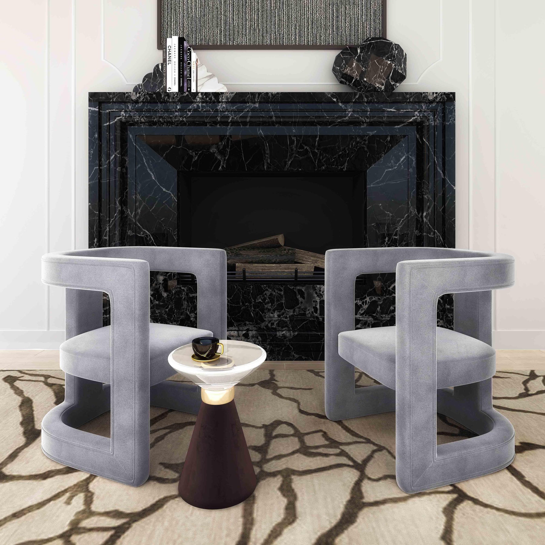 Ada Performance Velvet Accent Chair