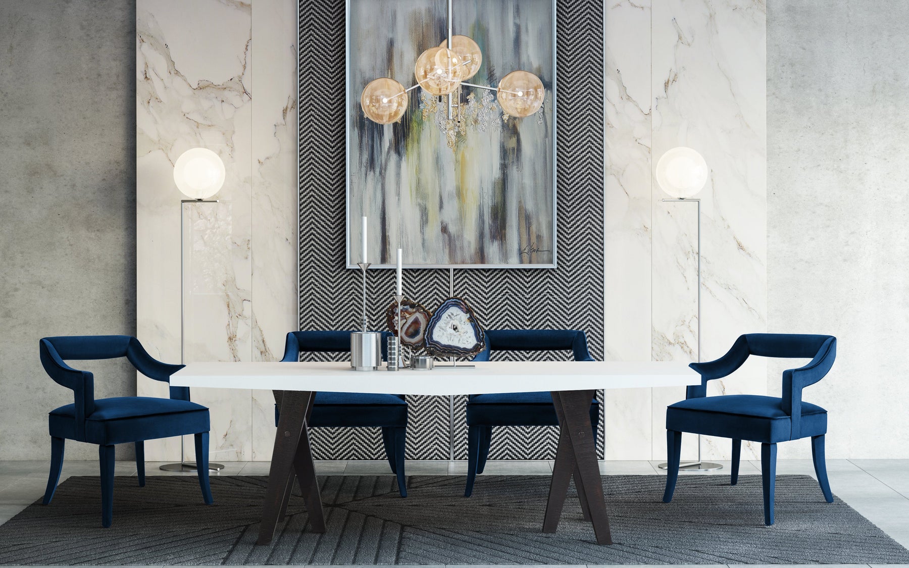 Tiffany Performance Velvet Dining Chair