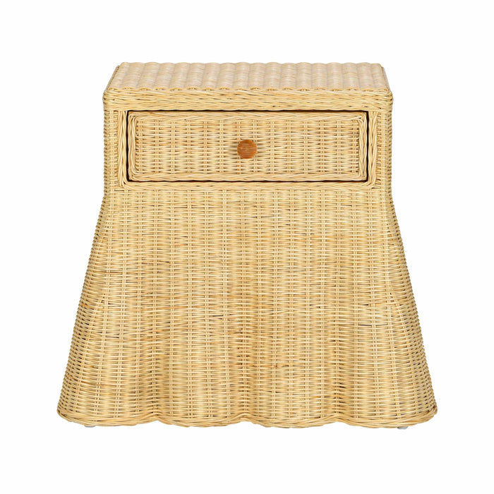 Pentra 25" Natural Rattan Nightstand With Drawer