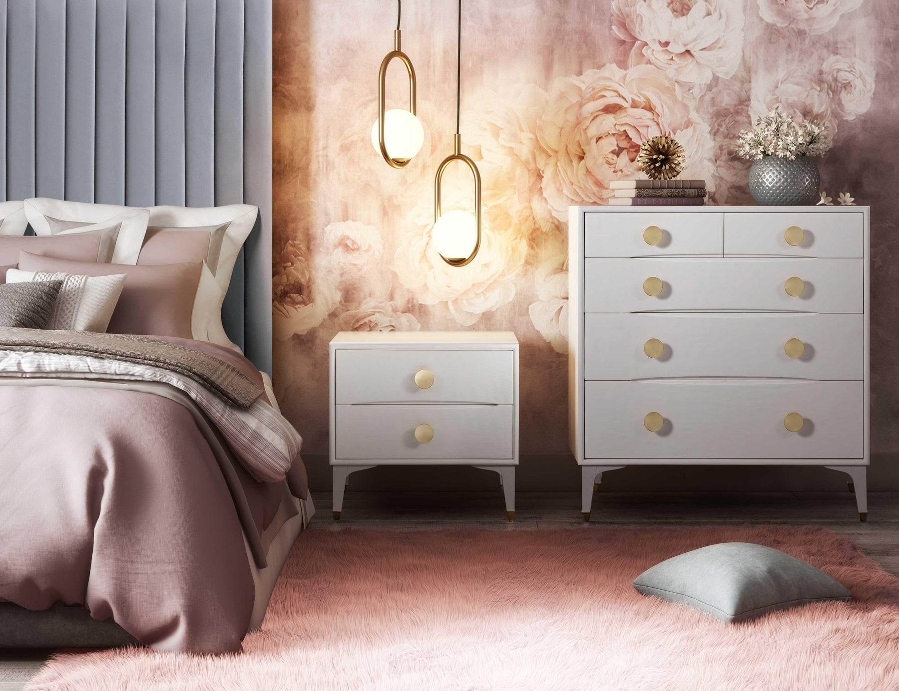 Divine 38" White 5-Drawer Chest