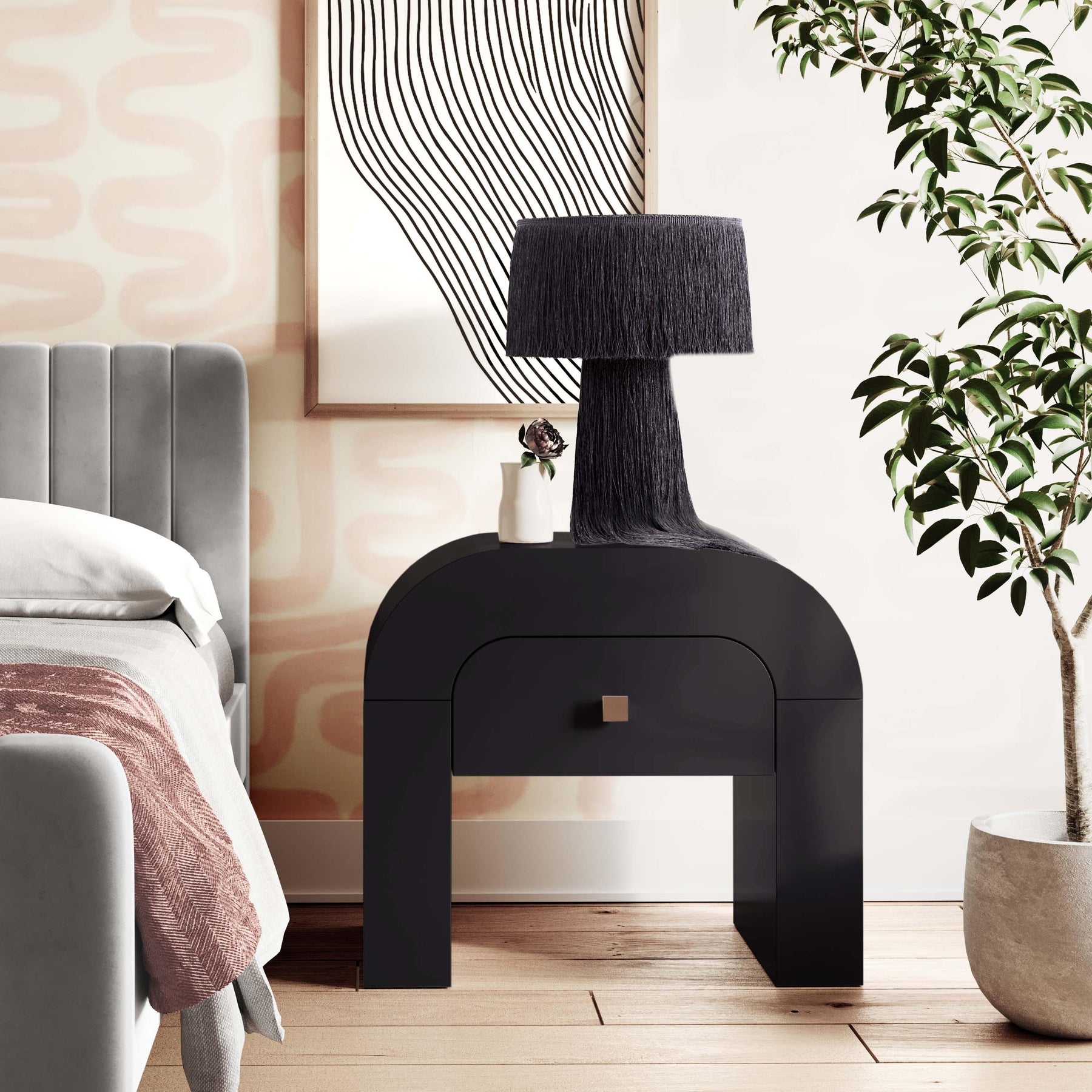 Hump 26" Arched Nightstand With Drawer