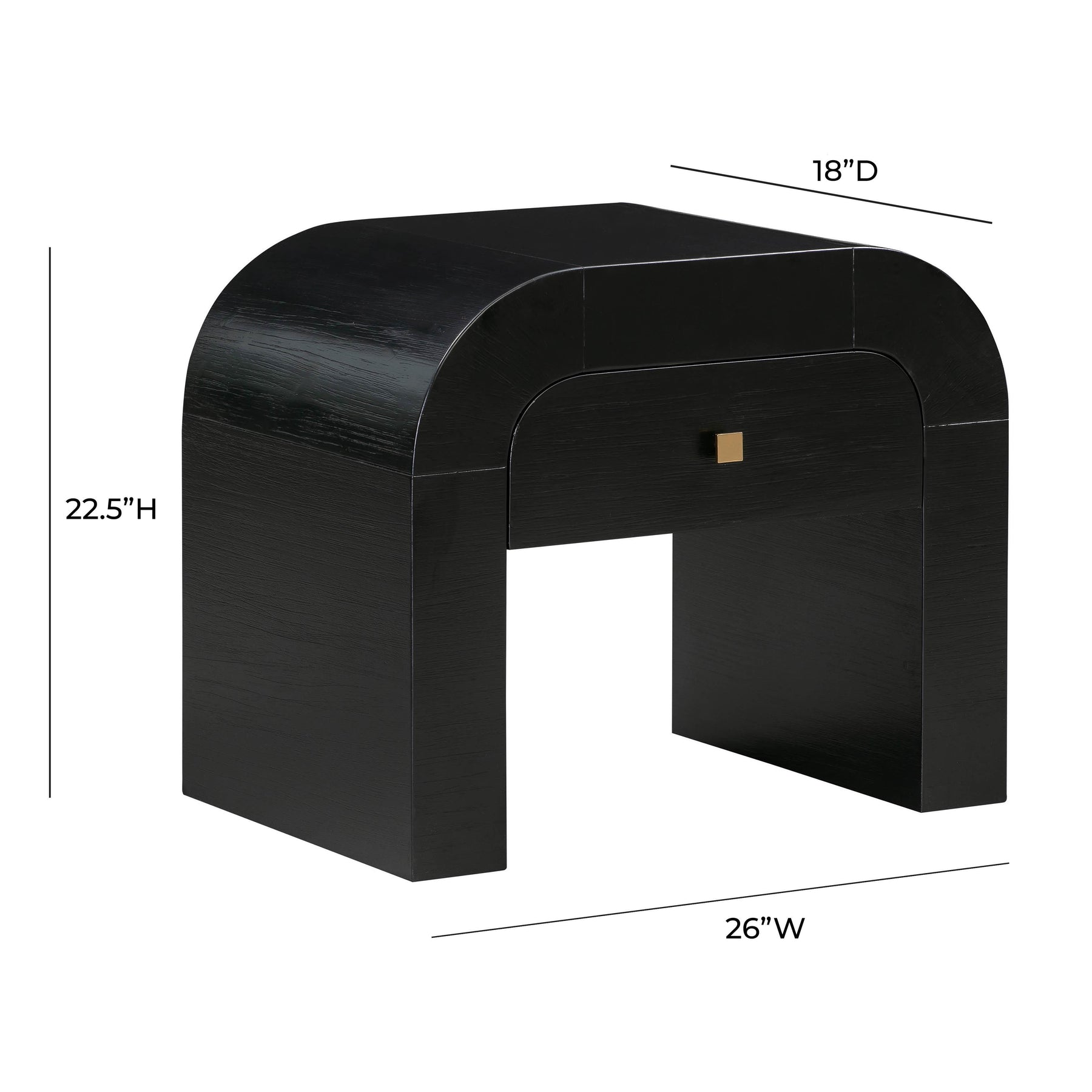 Hump 26" Arched Nightstand With Drawer
