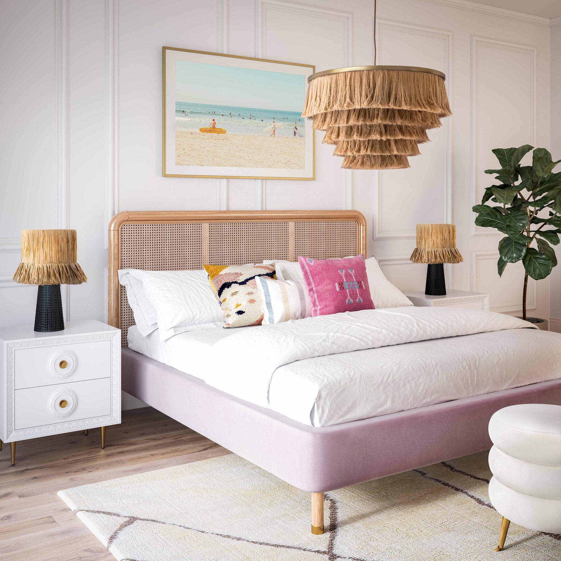 Kavali Performance Velvet and Natural Bed