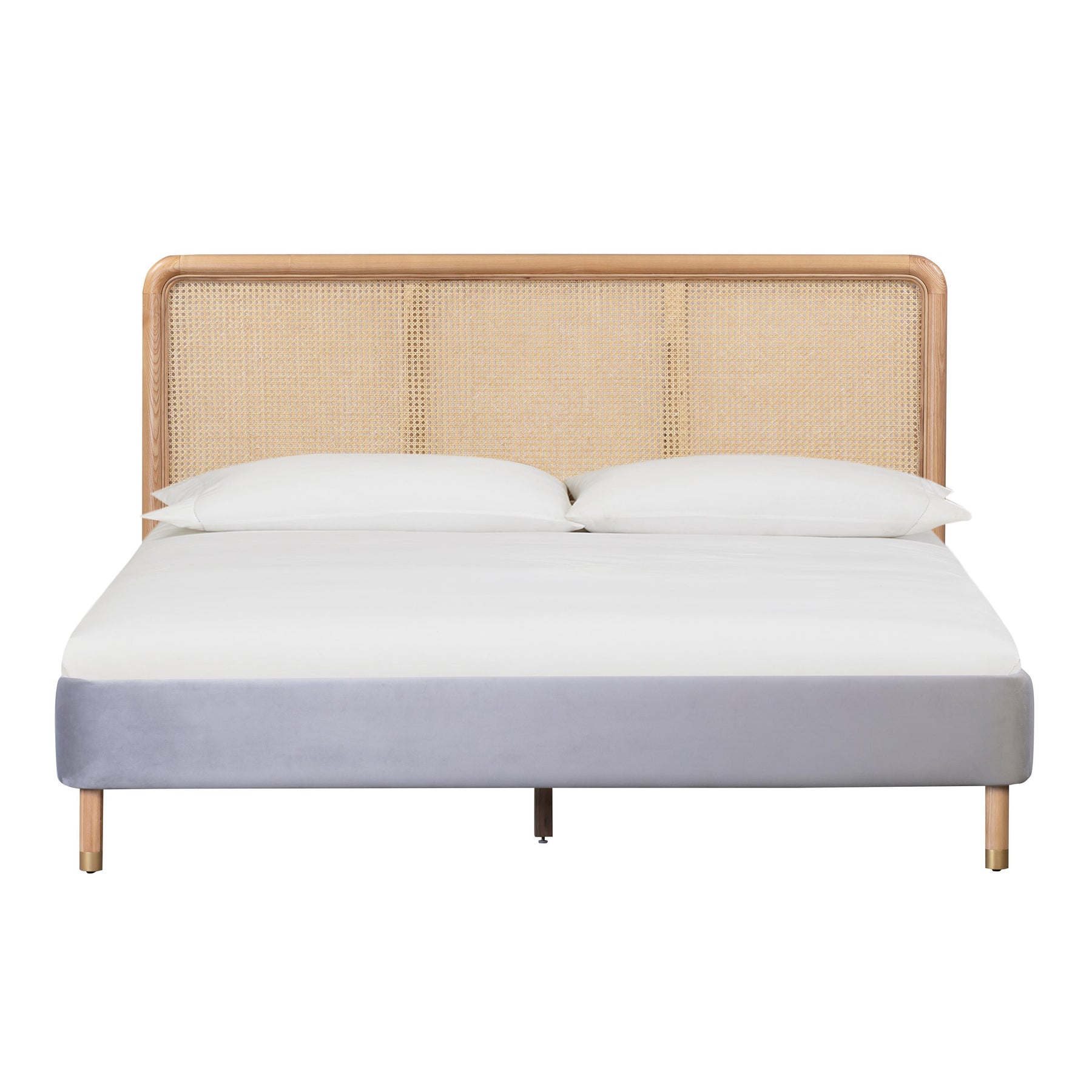Kavali Performance Velvet and Natural Bed