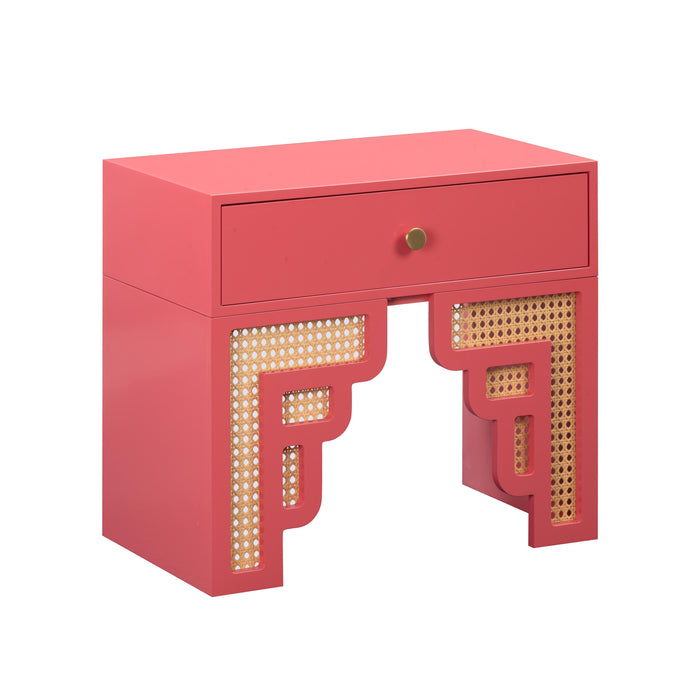 Suzie 26" Rattan Nightstand With Drawer