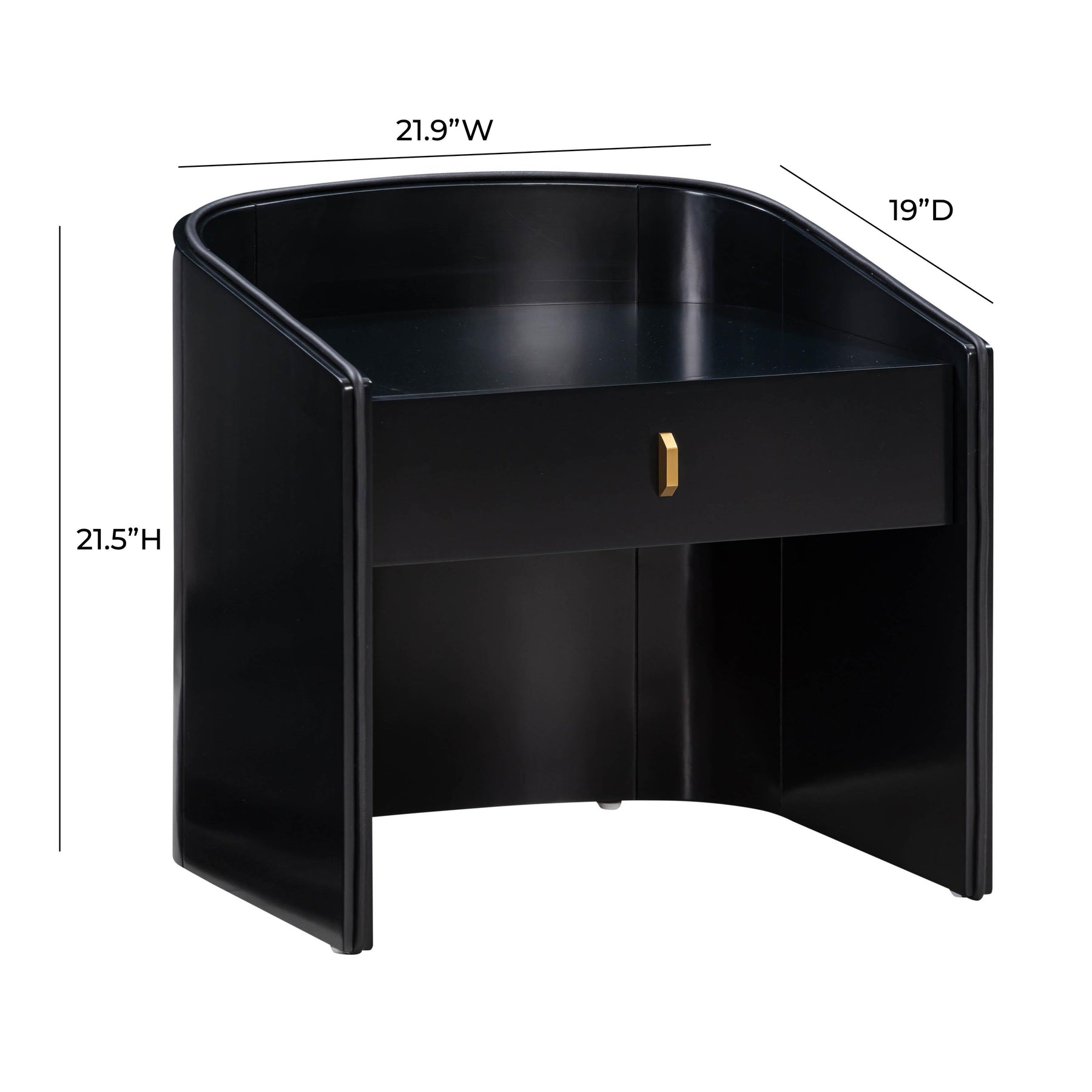 Collins 22" Lacquer Nightstand With Drawer