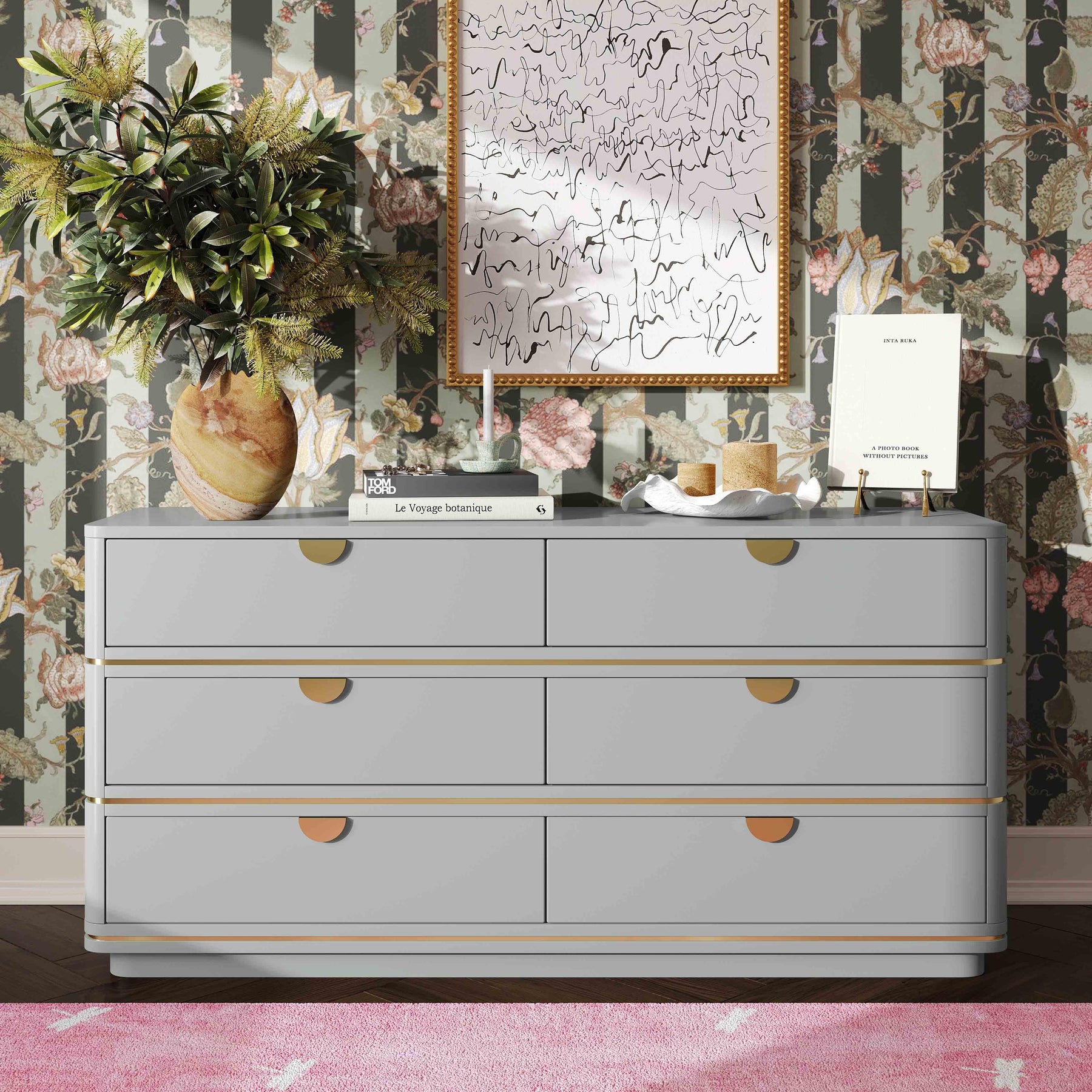 Julieta 62" Acacia Wood 6-Drawer Dresser