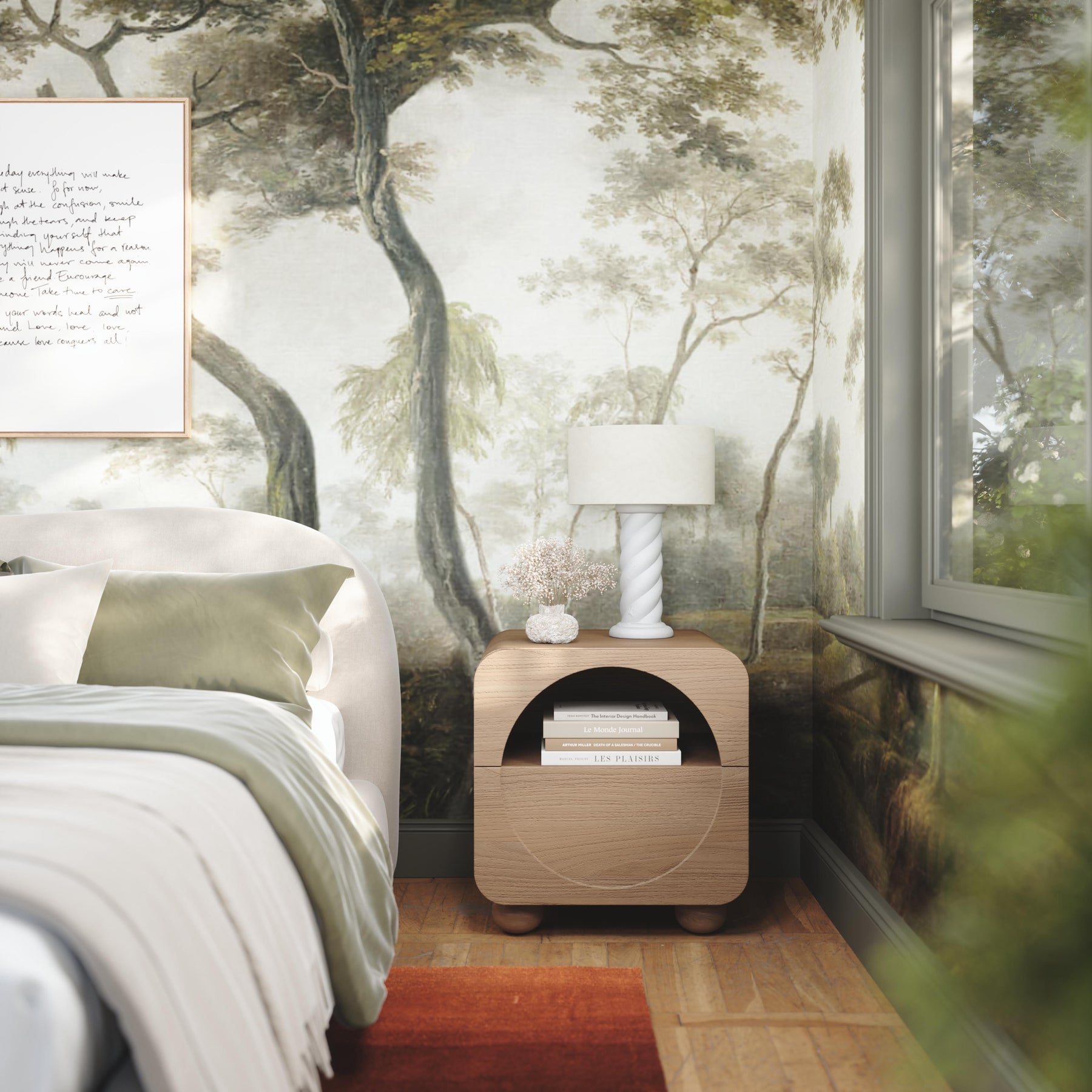 Moonrise 20" Natural Ash Nightstand With Drawer