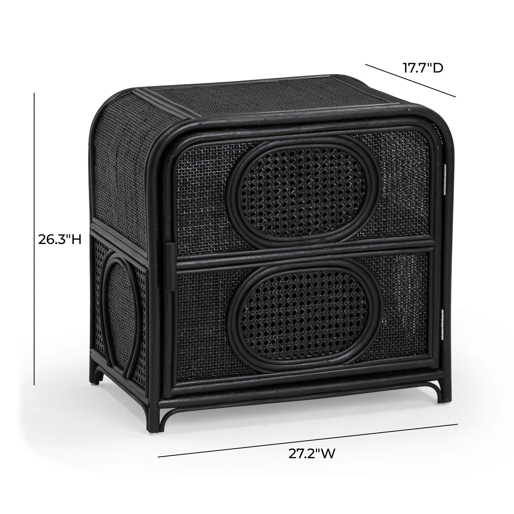 Tina 27" Rattan Nightstand With Storage