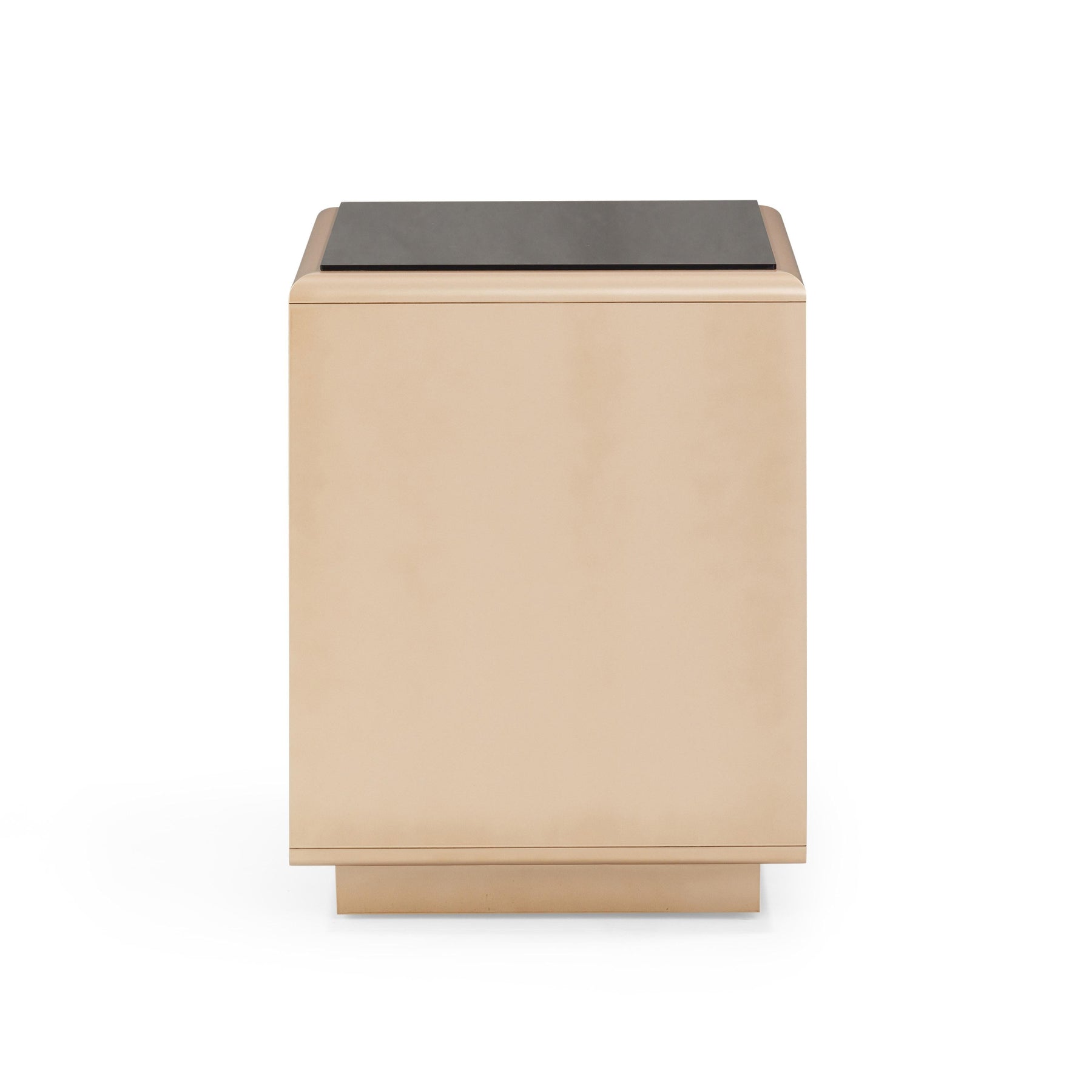 Martha 25" Taupe Mirrored Nightstand With Drawer