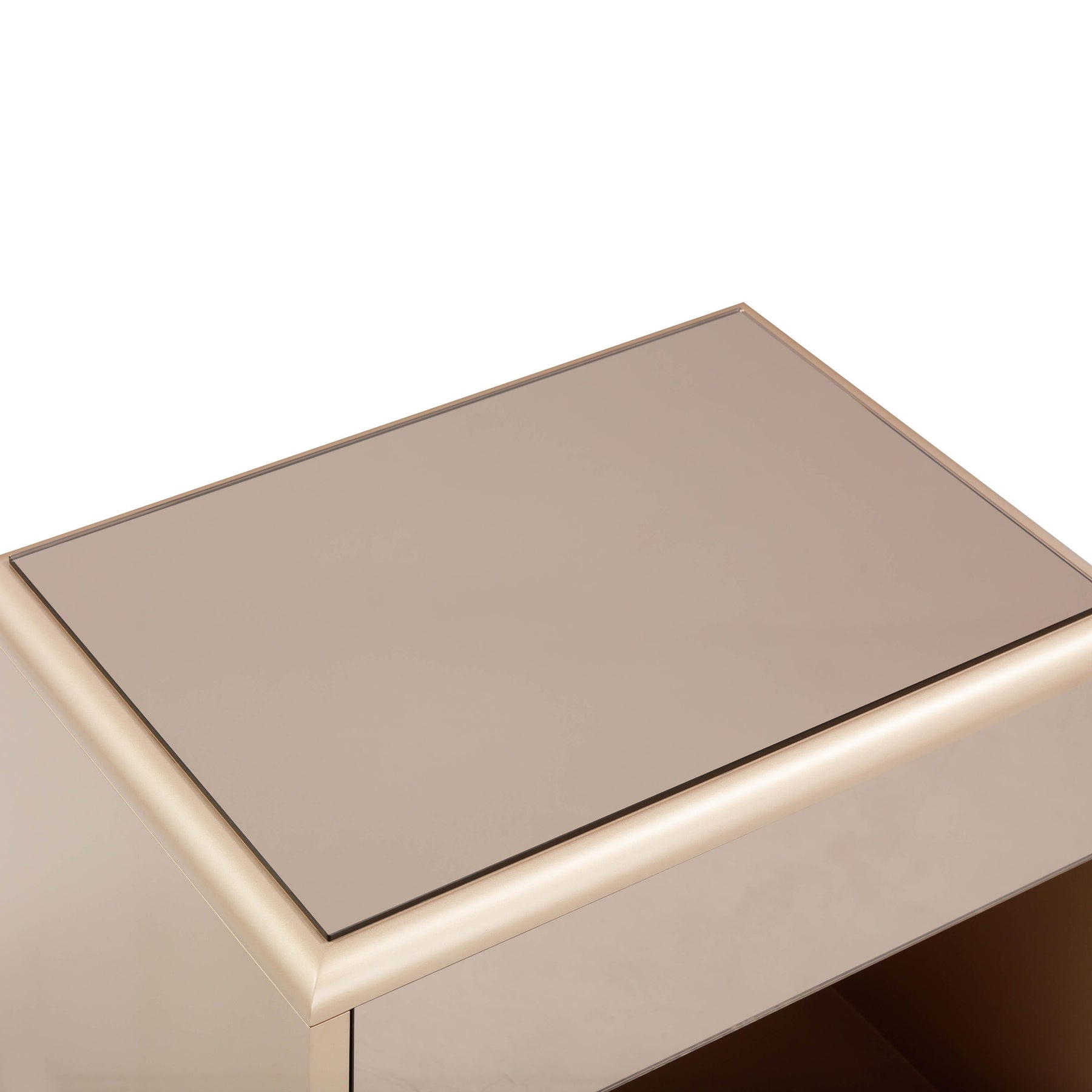Martha 25" Taupe Mirrored Nightstand With Drawer