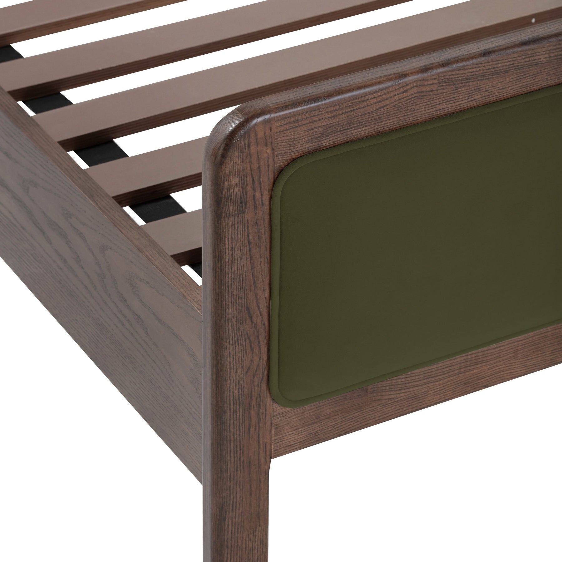 Hella Contract-Grade Velvet and Ash Wood Bed