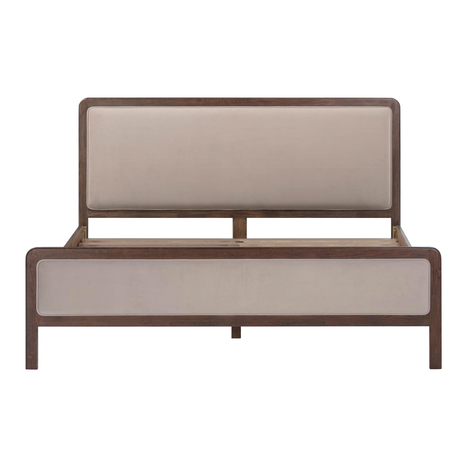 Hella Contract-Grade Velvet and Ash Wood Bed