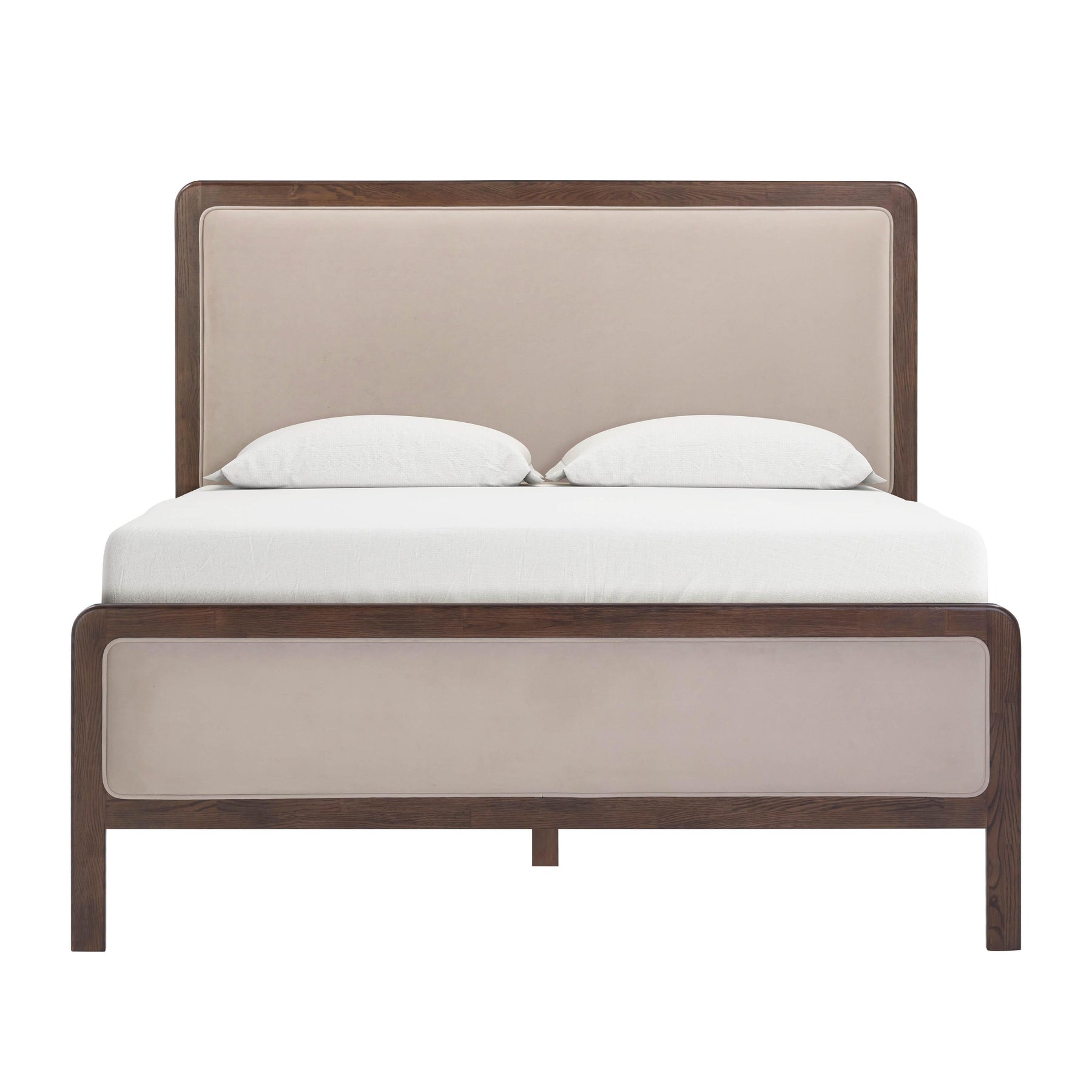 Hella Contract-Grade Velvet and Ash Wood Bed