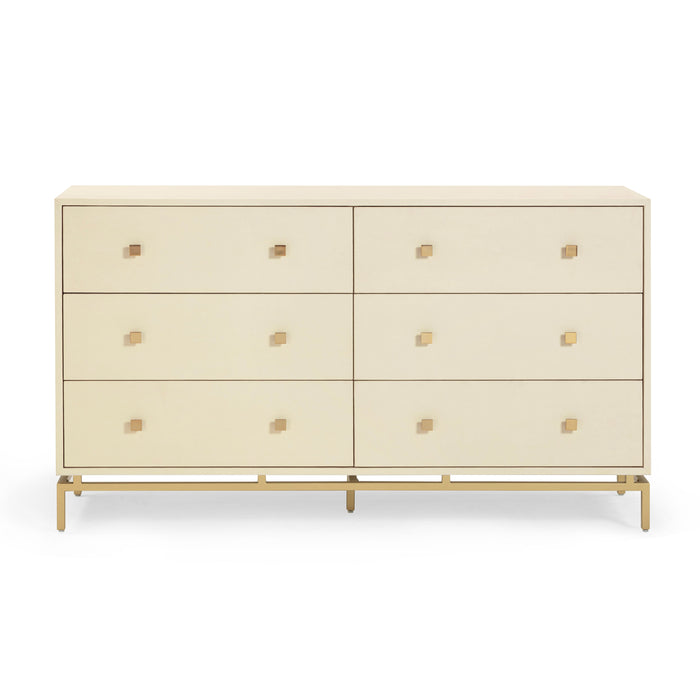 Pesce 57" Faux Shagreen 6-Drawer Dresser