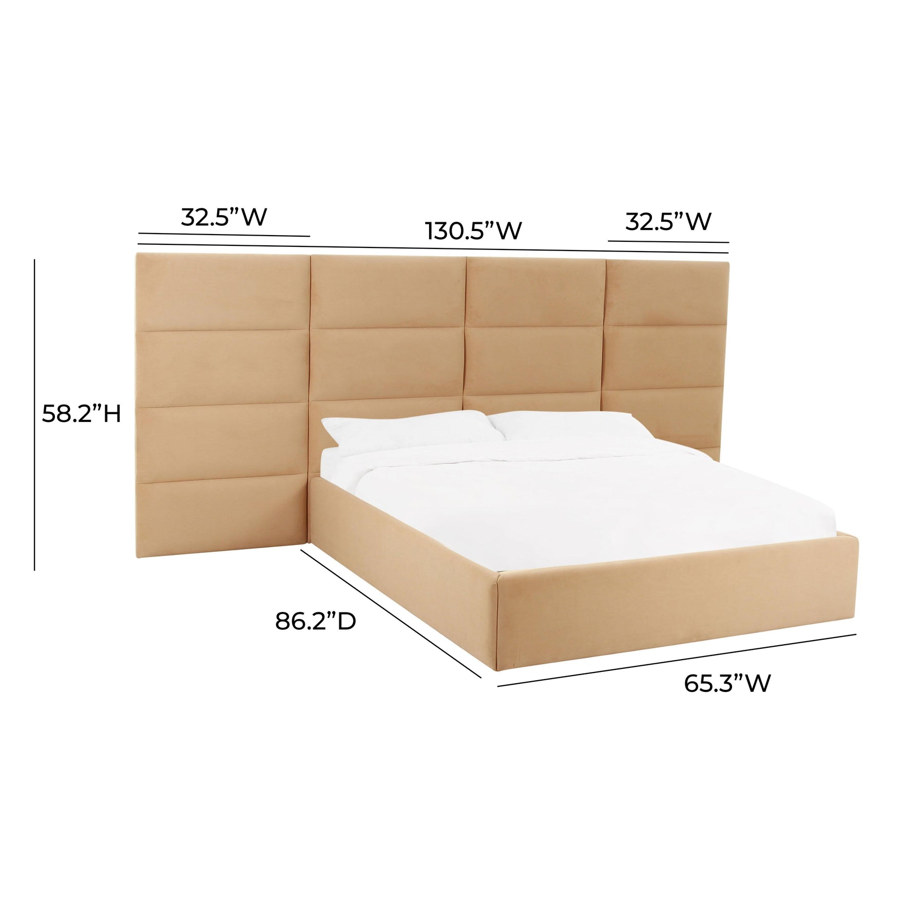 Eliana Performance Velvet Headboard Wings