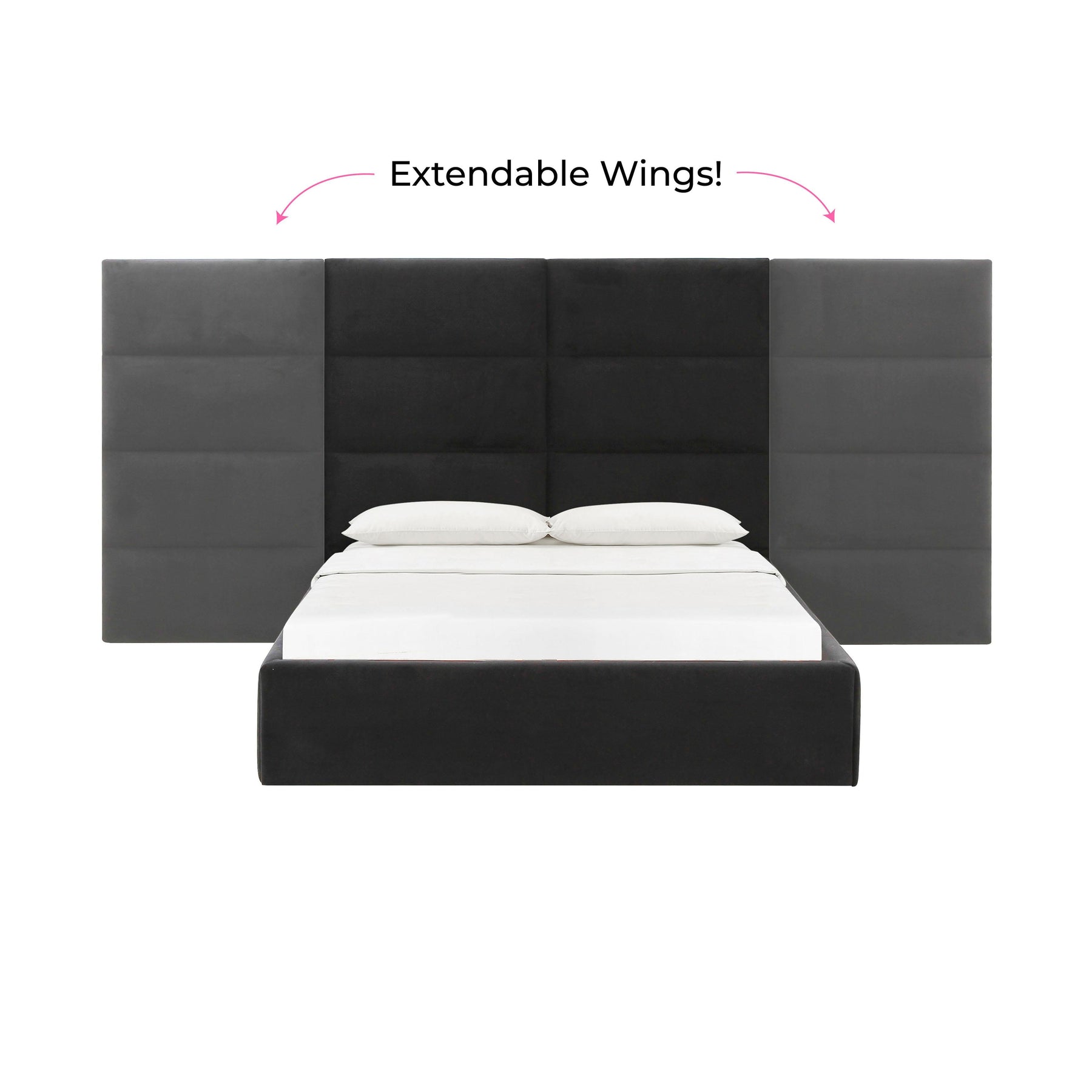 Eliana Performance Velvet Headboard Wings