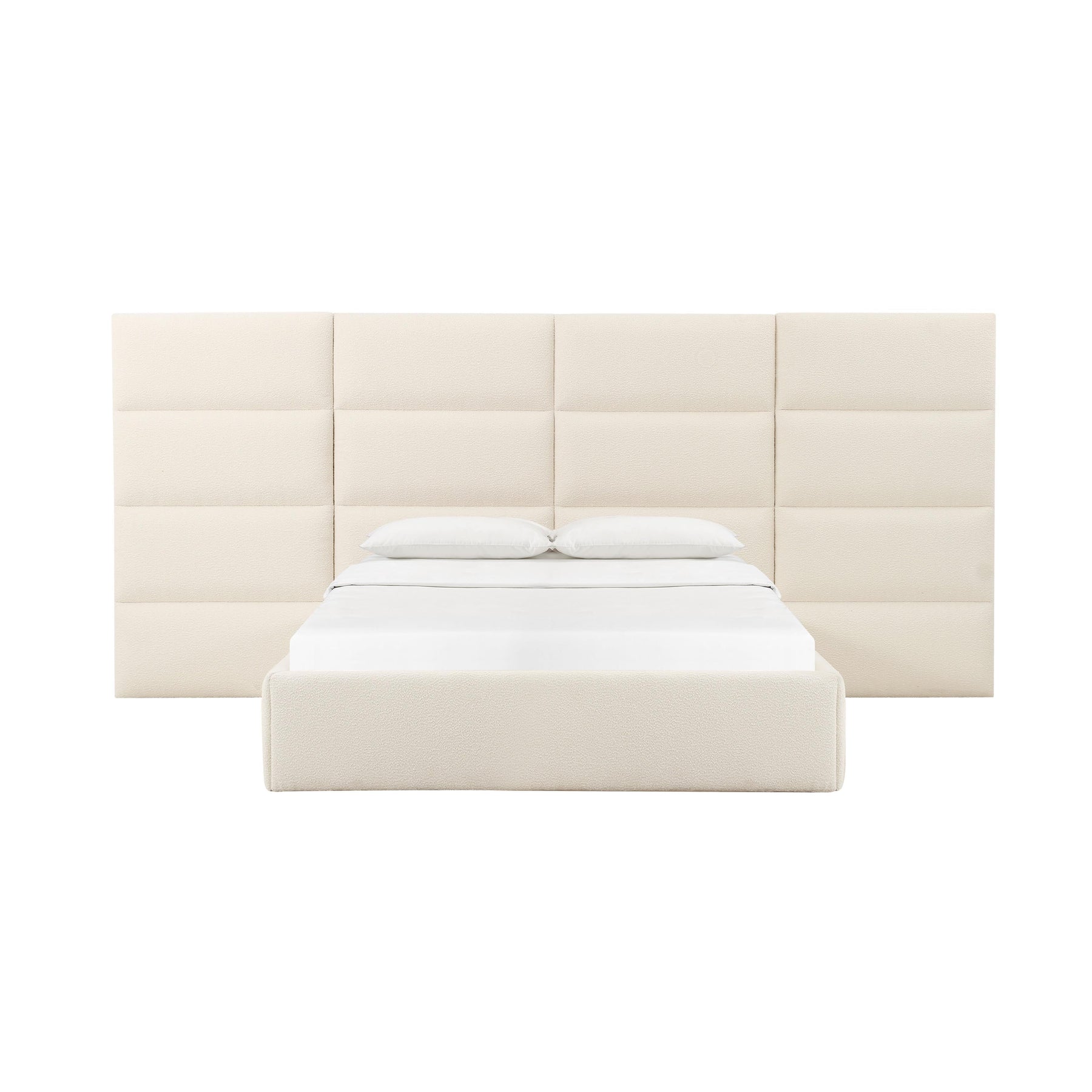 Eliana Cream Performance Boucle Headboard Wings