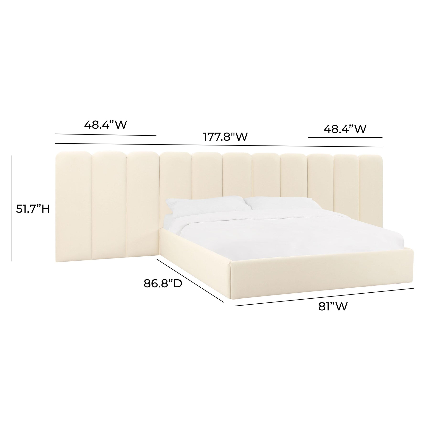 Palani Performance Velvet Headboard Wings