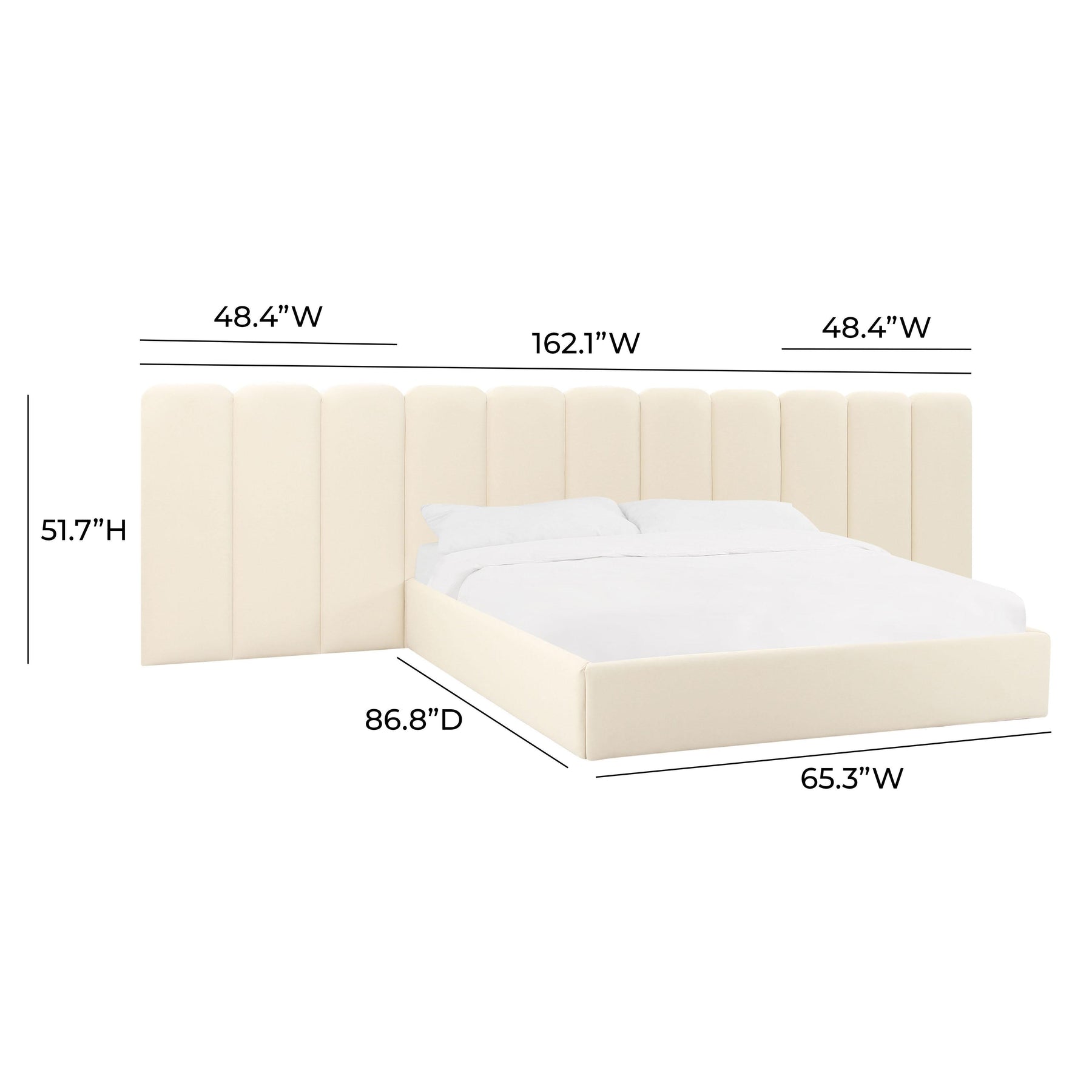 Palani Performance Velvet Headboard Wings