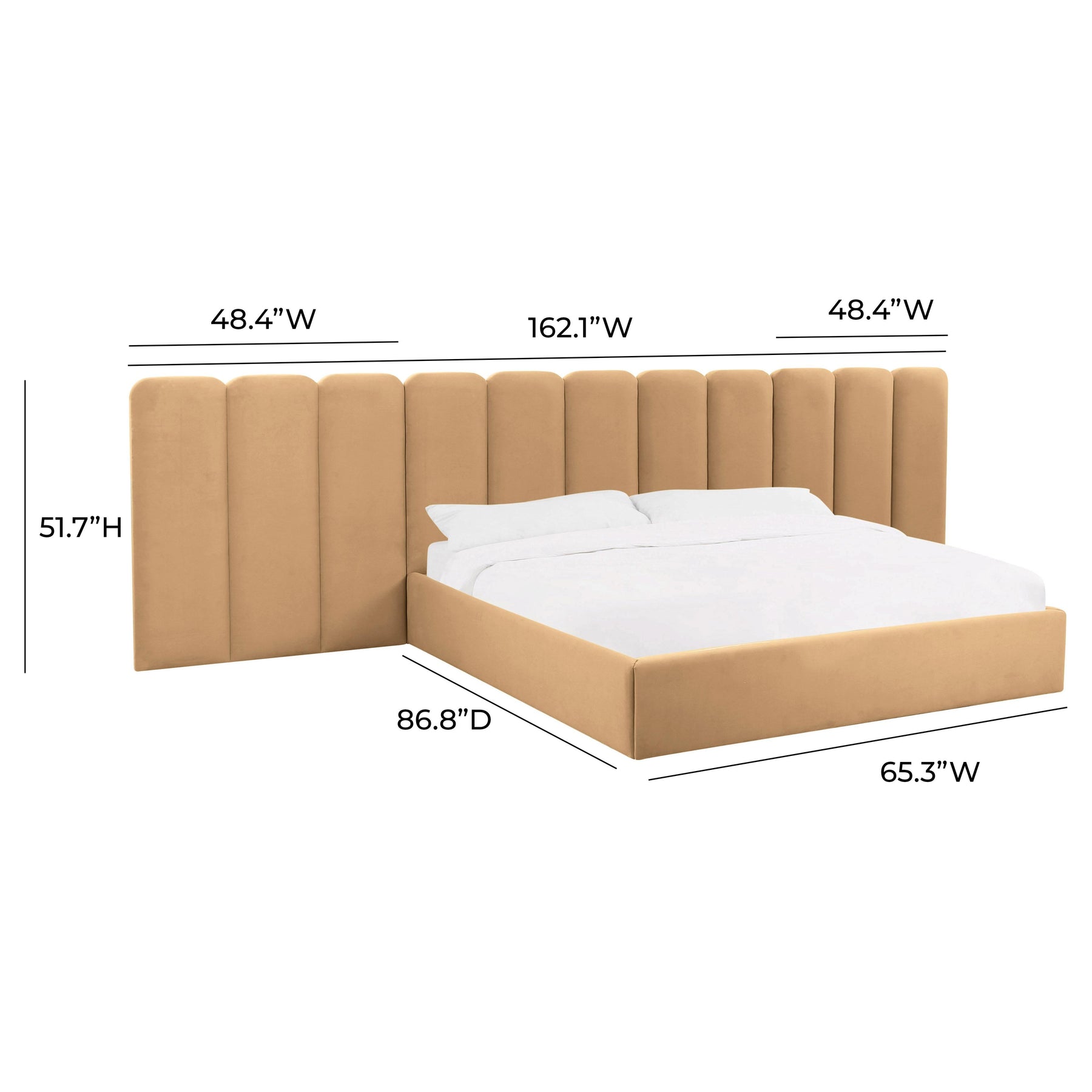 Palani Performance Velvet Headboard Wings